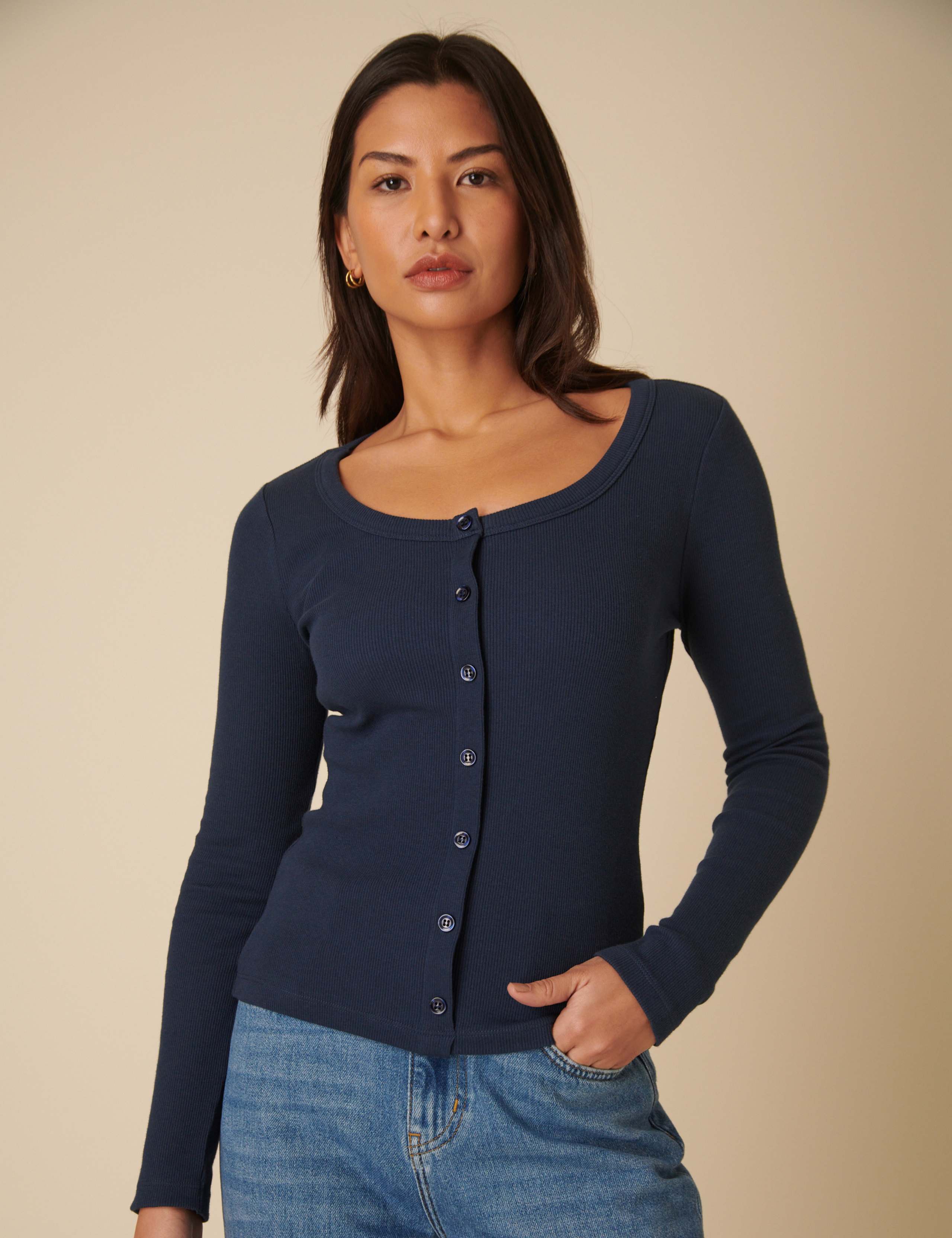 Pure Cotton Scoop Neck Top