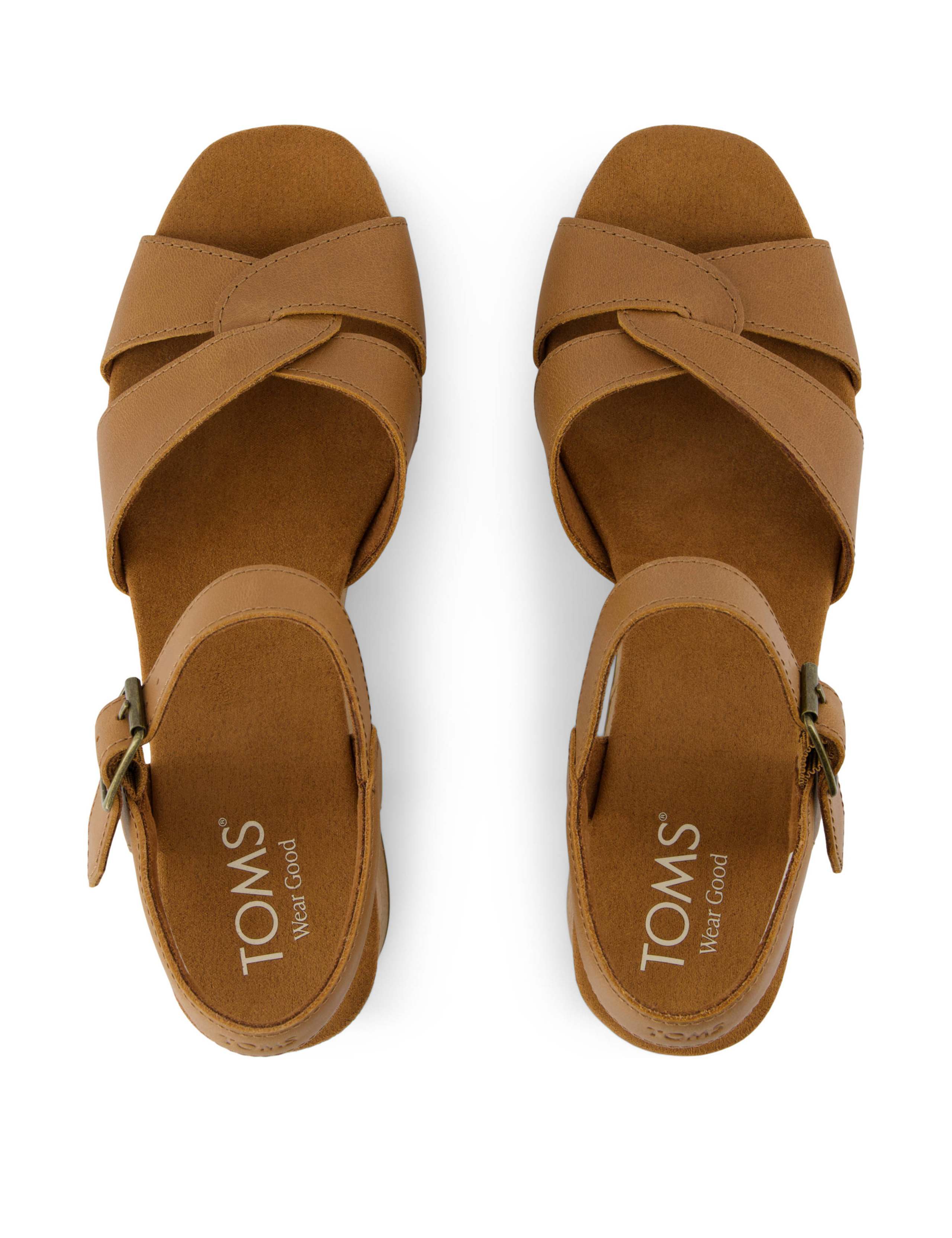 Leather Ankle Strap Platform Sandals