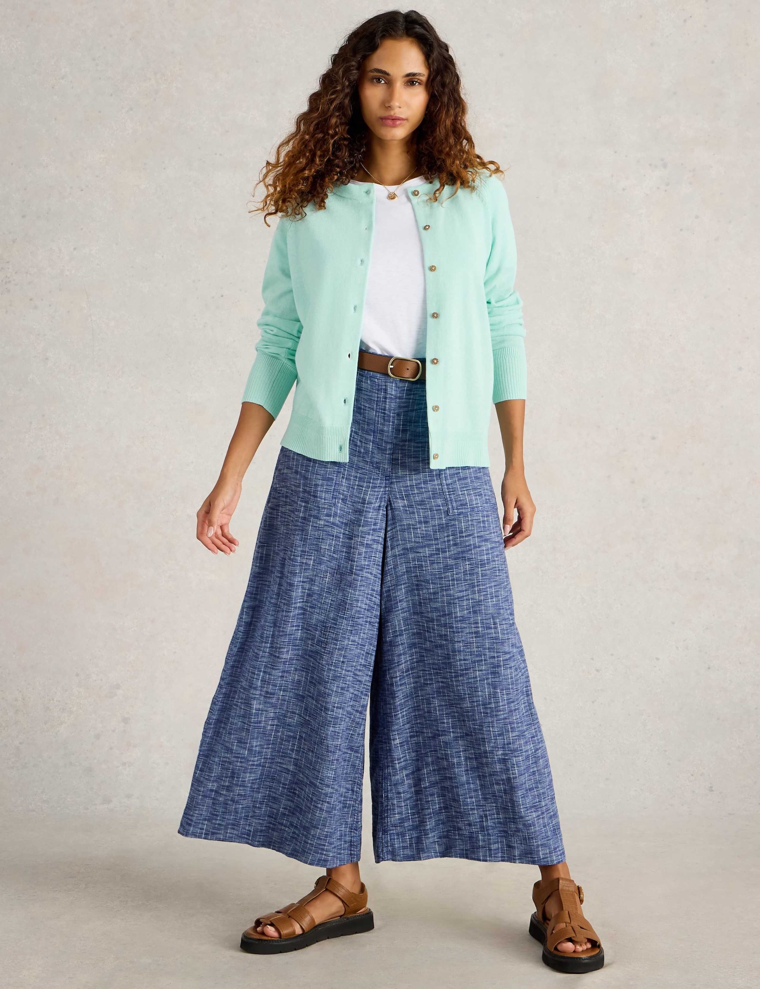 Pure Cotton Crew Neck Cardigan
