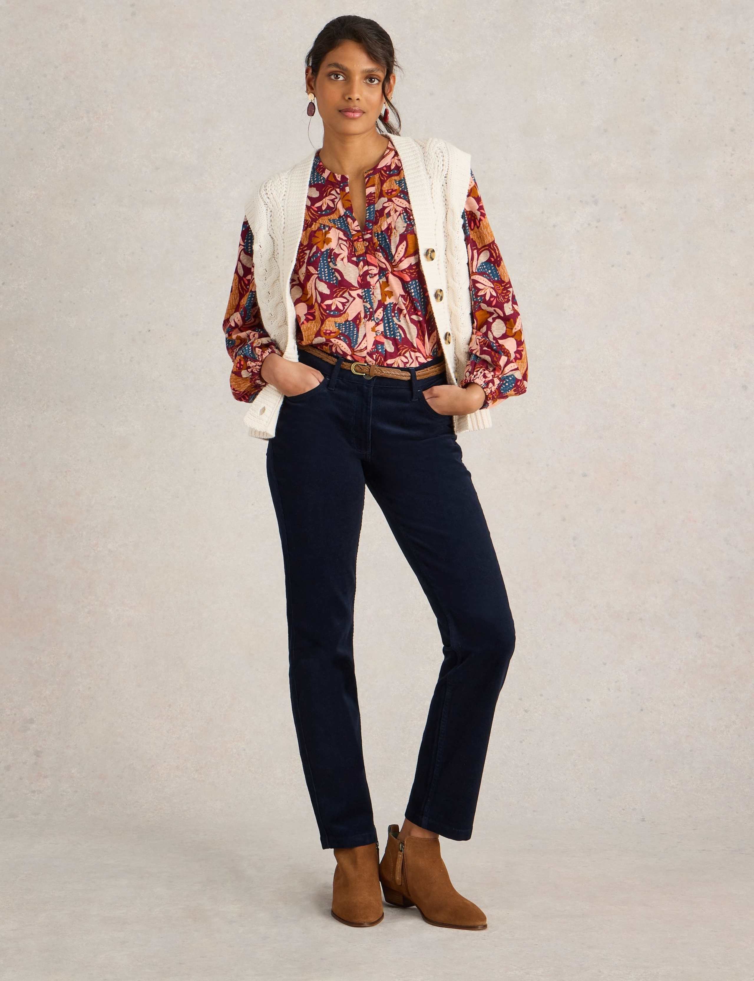 Cord Straight Leg Trousers