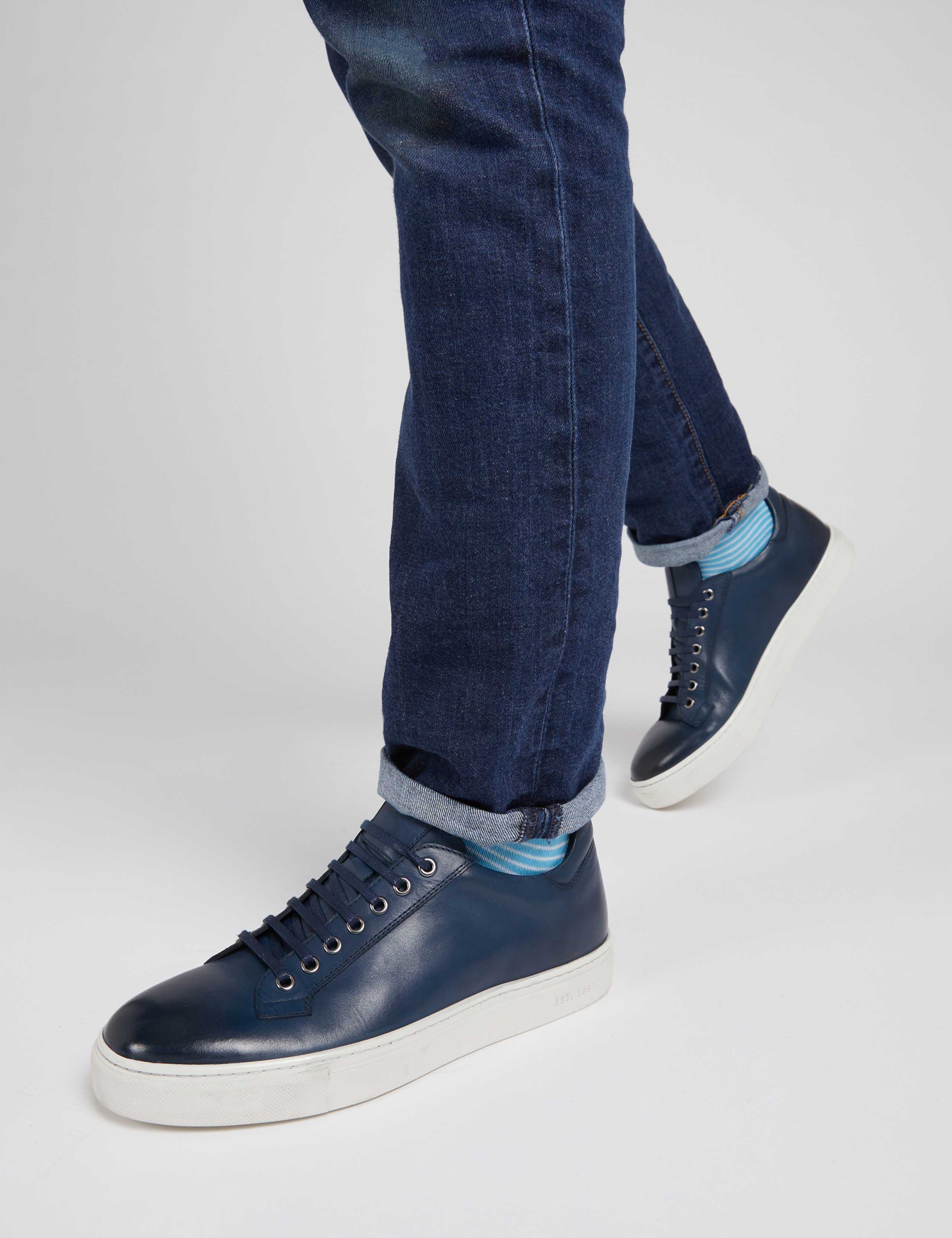 Leather Lace-Up Trainers