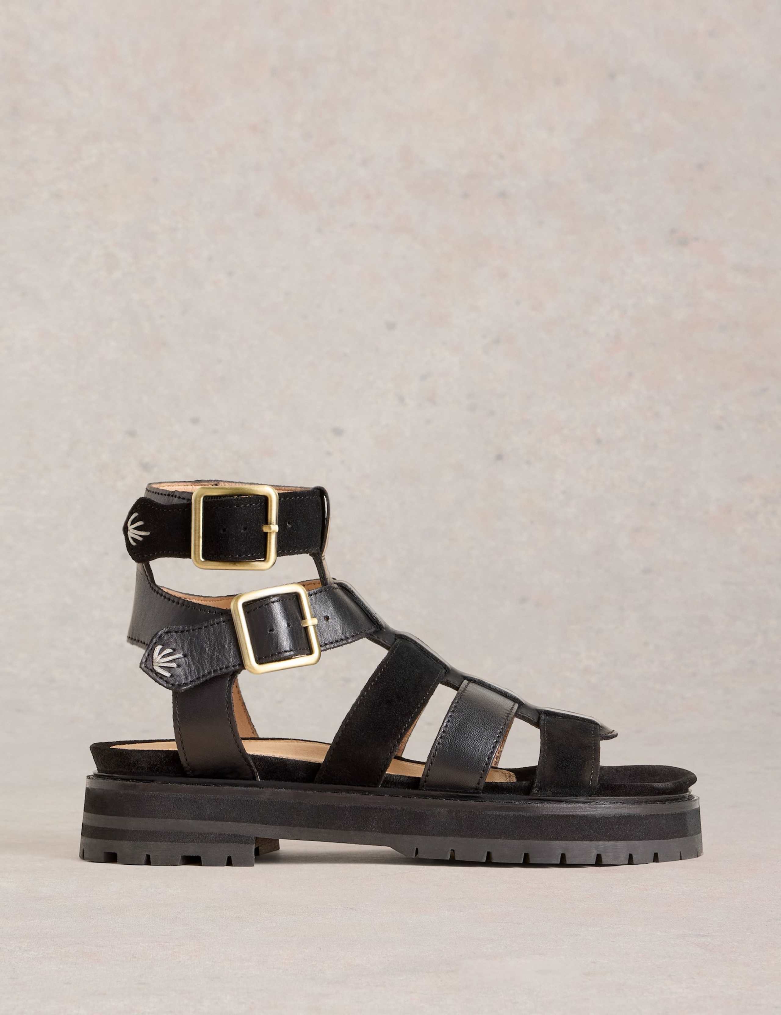 Leather Ankle Strap Flat Gladiator Sandals