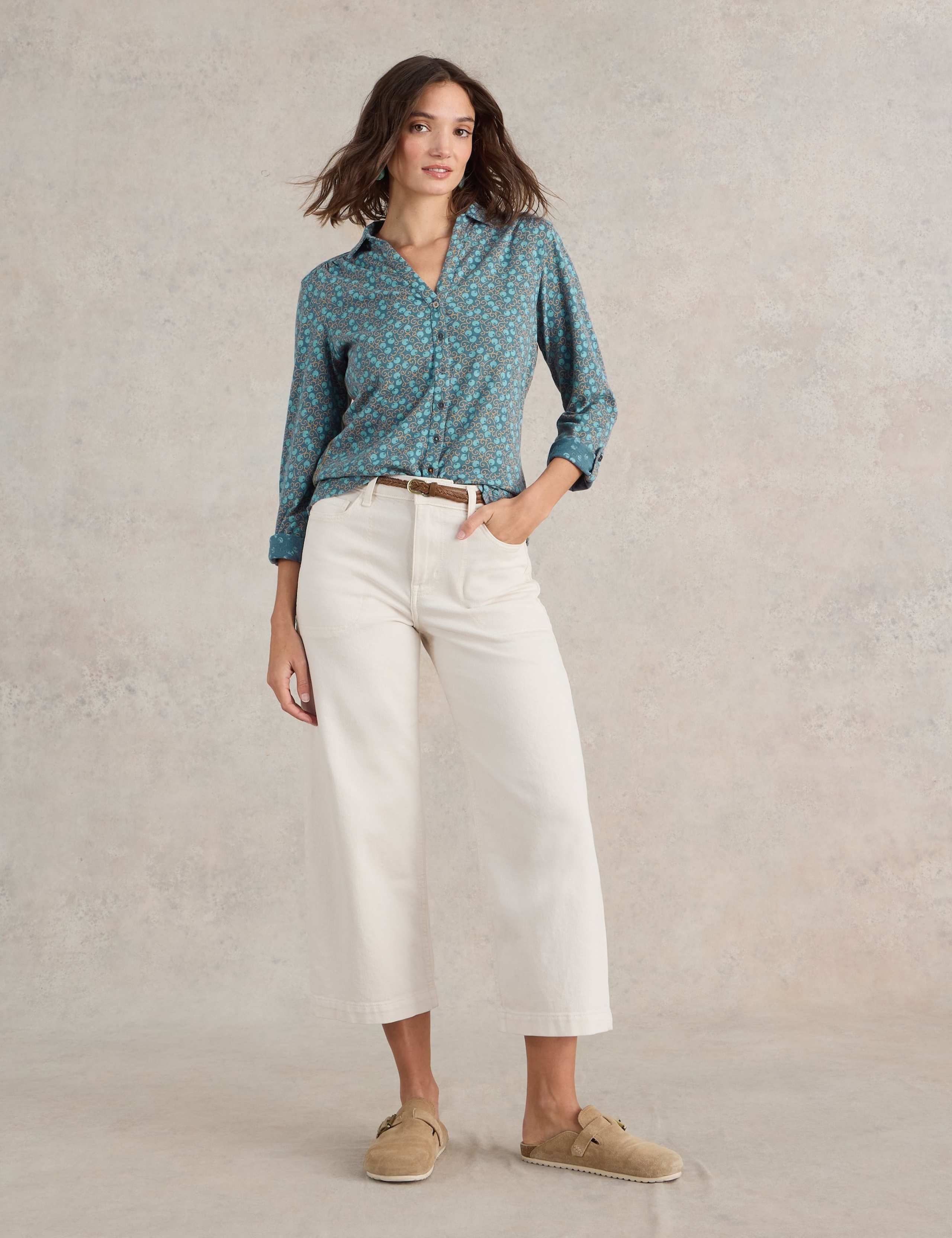 Pure Cotton Printed Collared Shirt