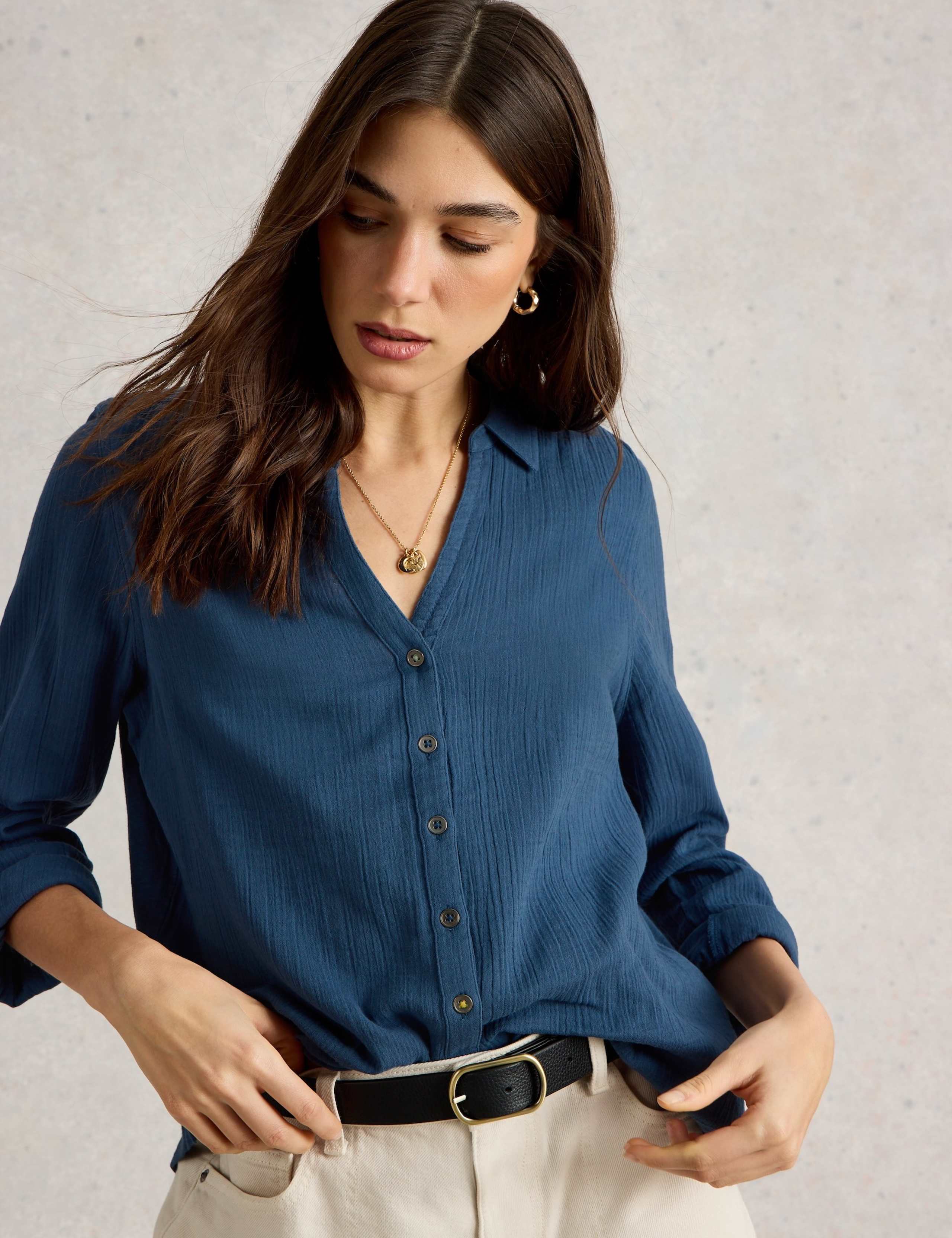 Pure Cotton Collared Shirt
