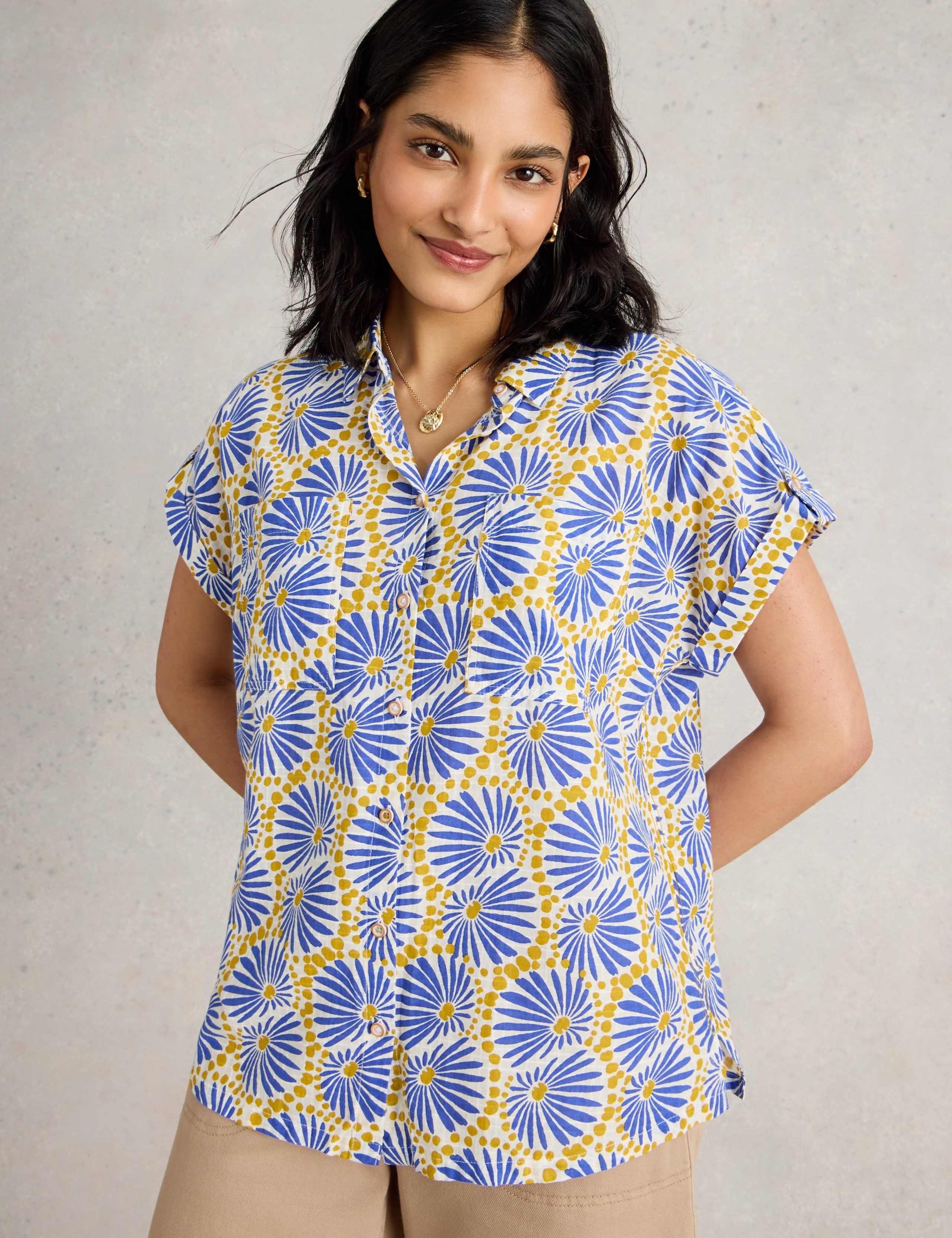 Pure Cotton Printed Button Through Shirt
