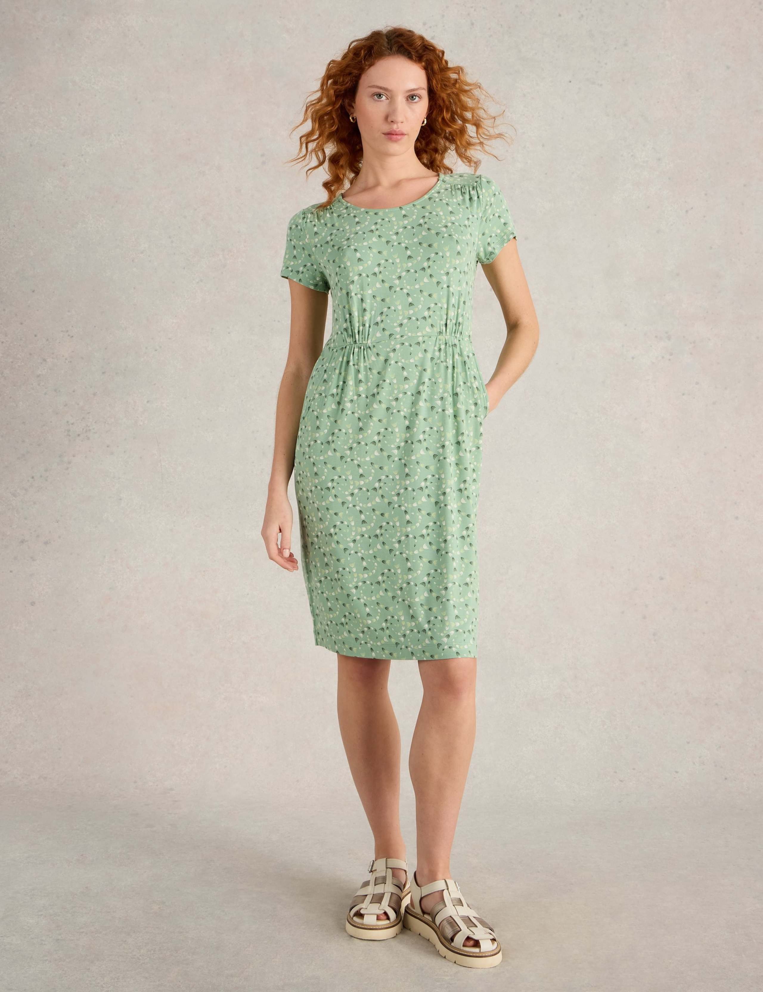 Jersey Printed Knee Length Shift Dress