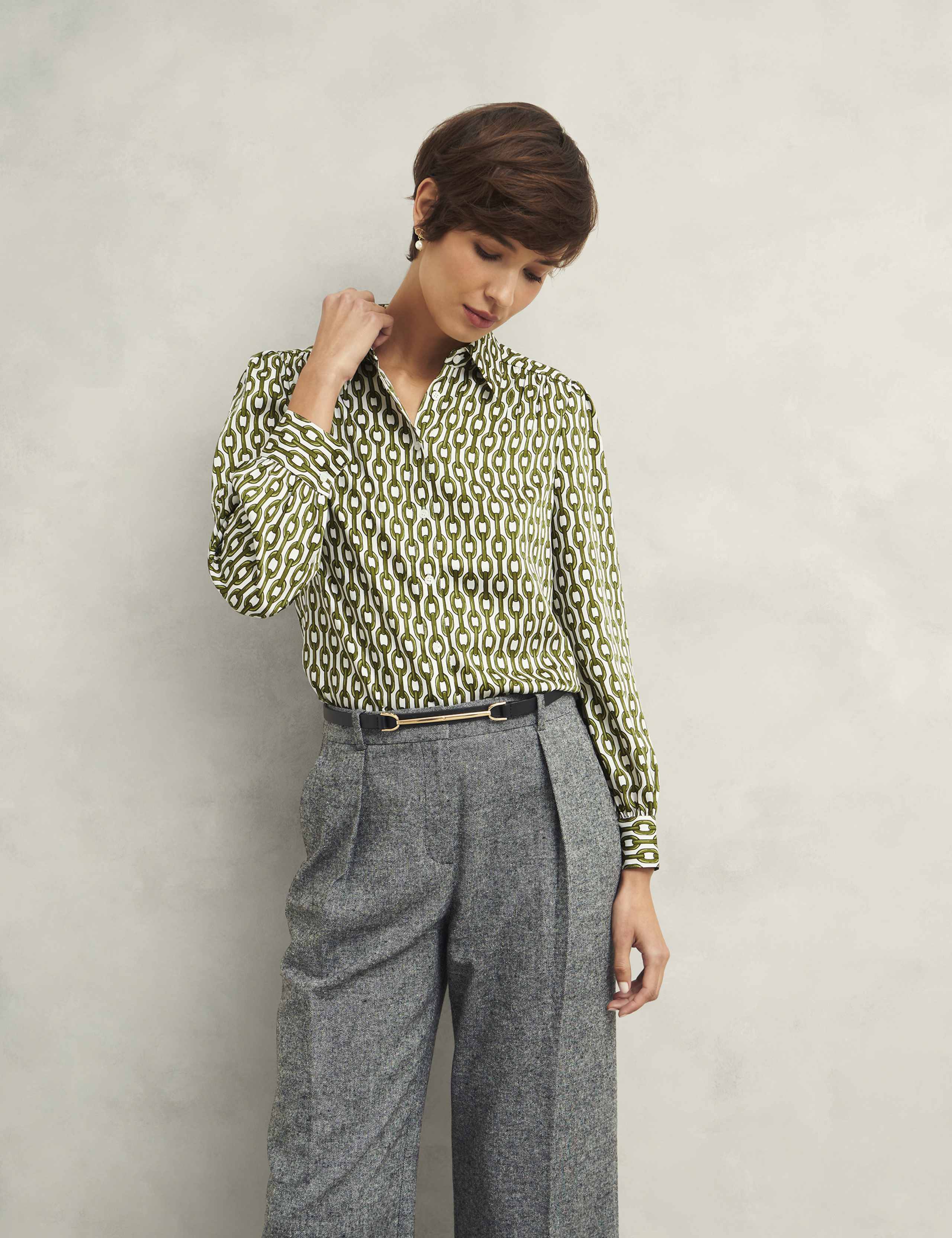 Printed Collared Button Through Shirt