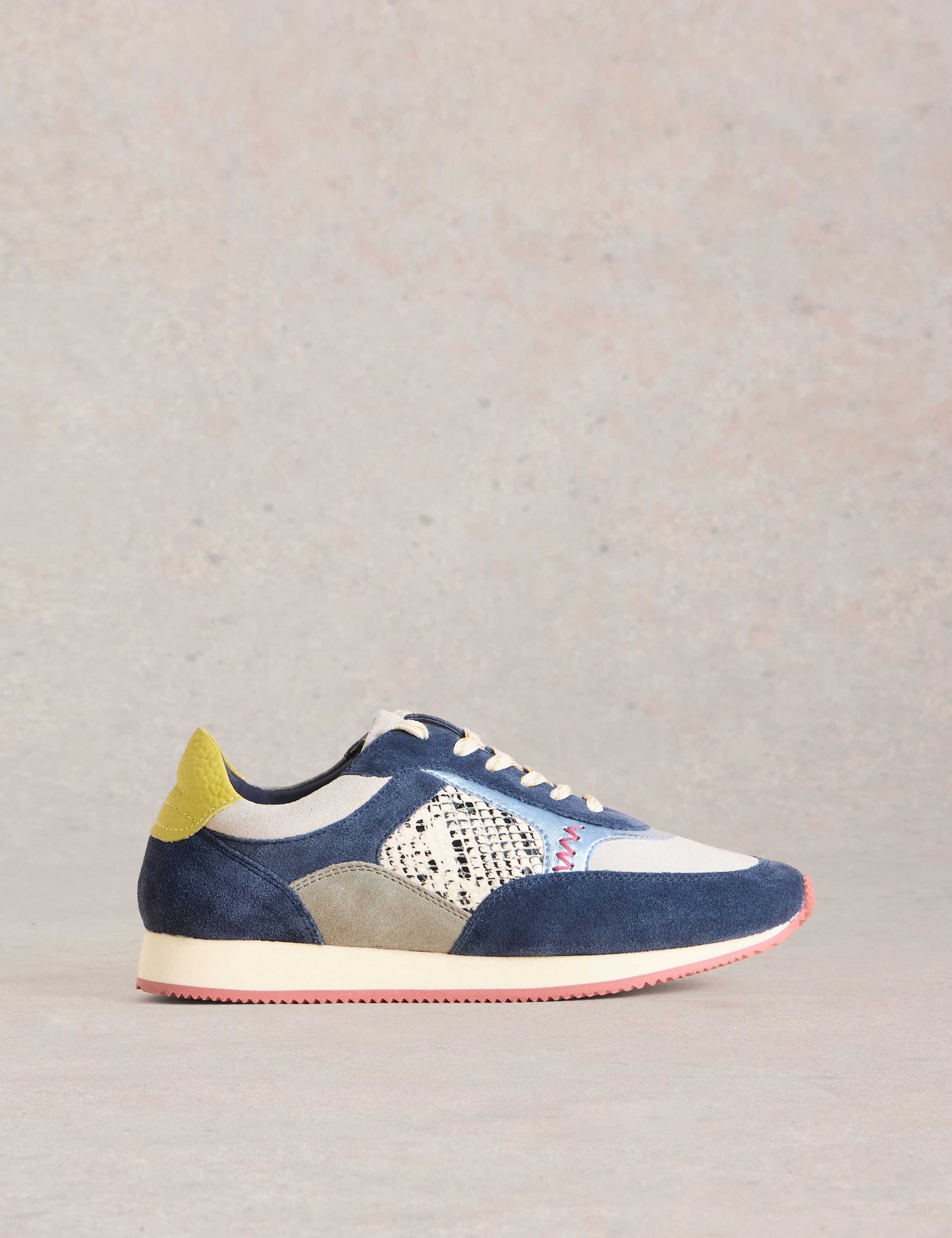 Leather Colour Block Trainers