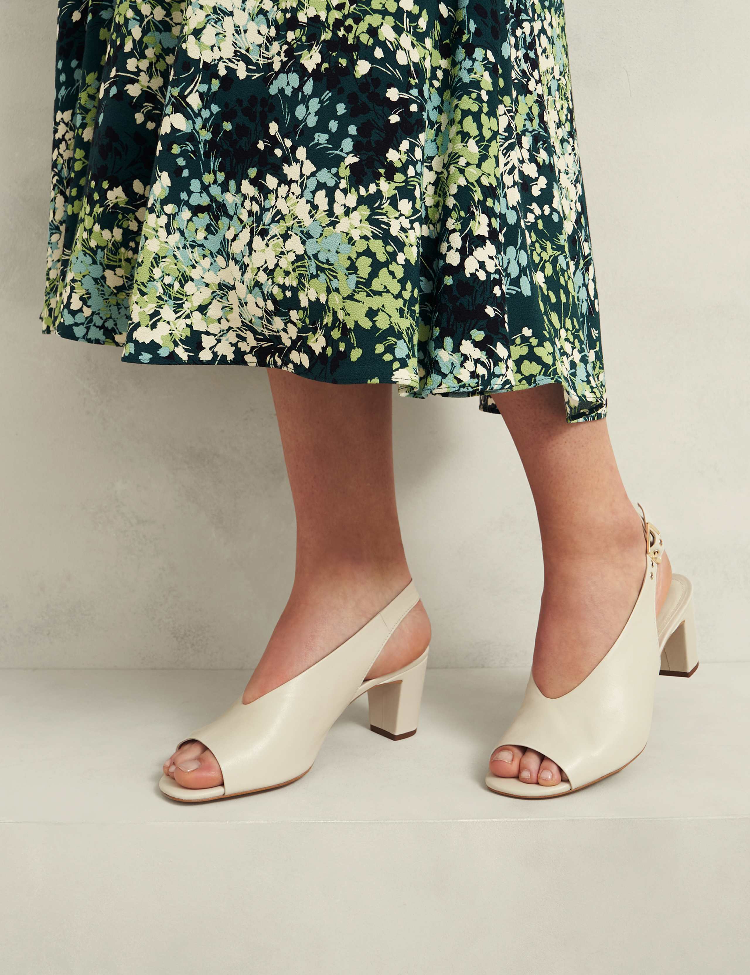 Leather Block Heel Sandals