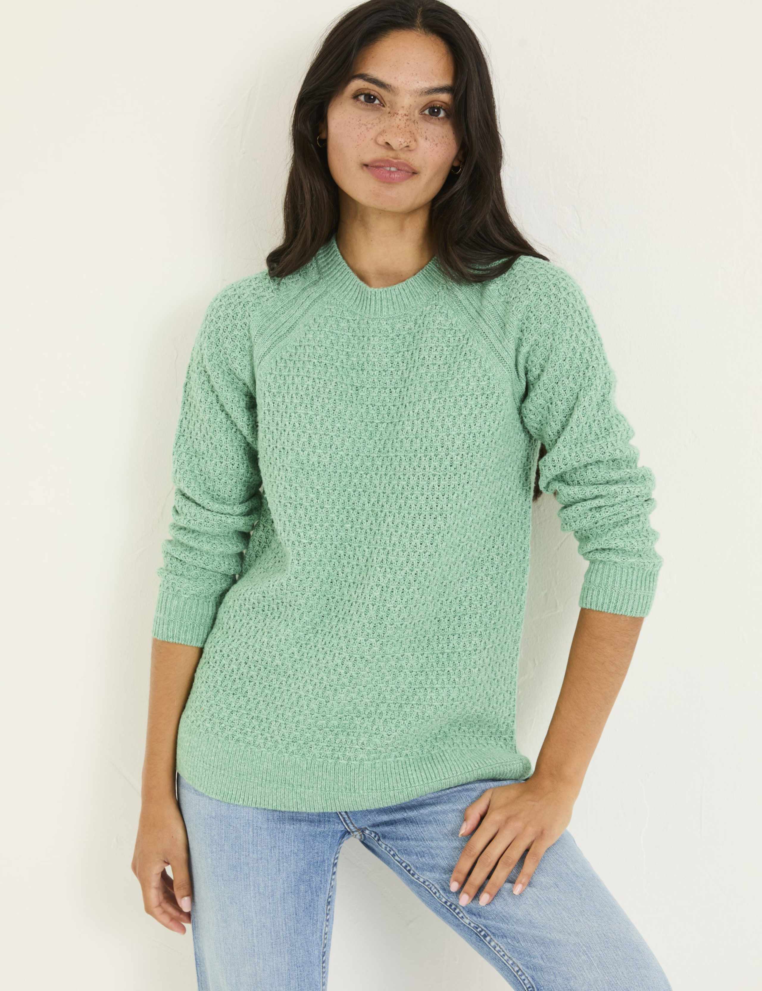 Textured Crew Neck Jumper