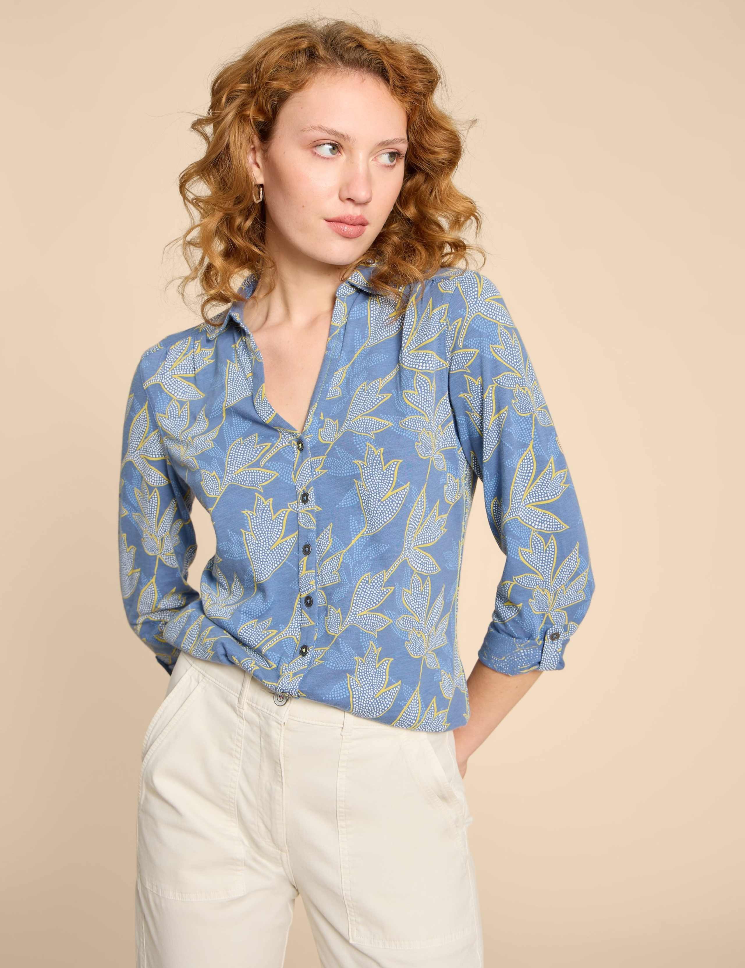 Jersey Printed Collared Shirt