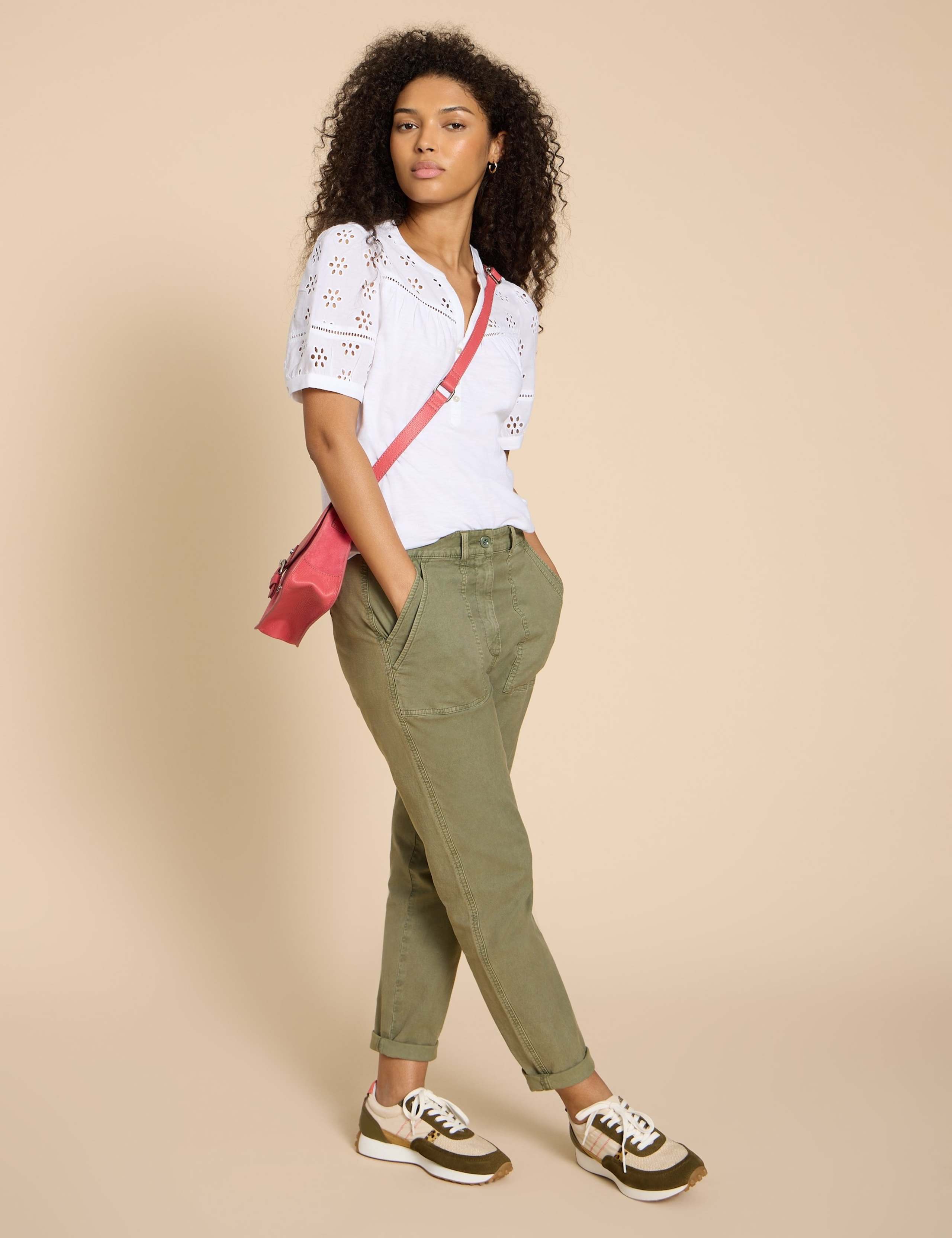 Pure Cotton Broderie Detail T-Shirt