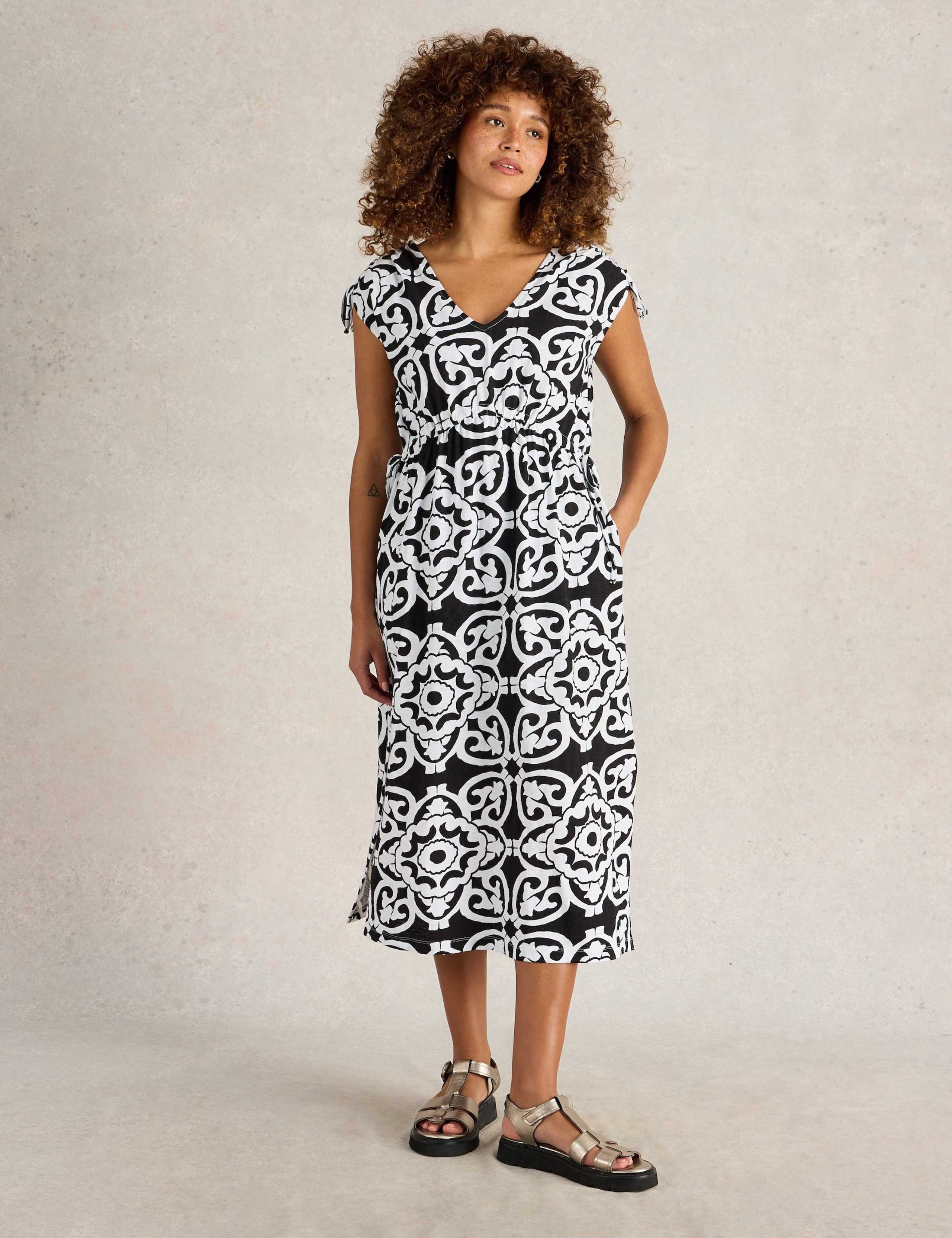 Pure Cotton Printed Midi Beach Dress