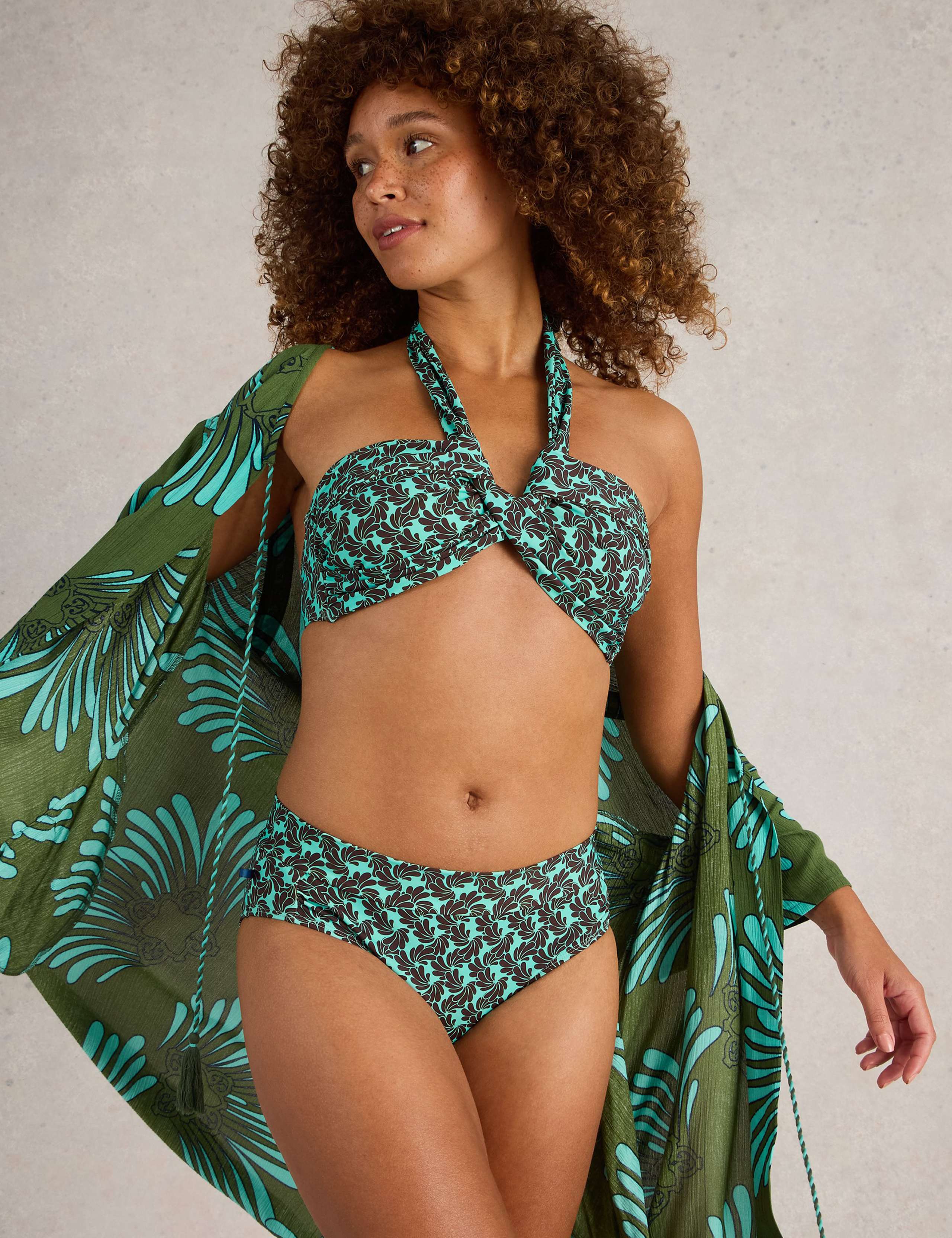 Printed Padded Bandeau Bikini Top
