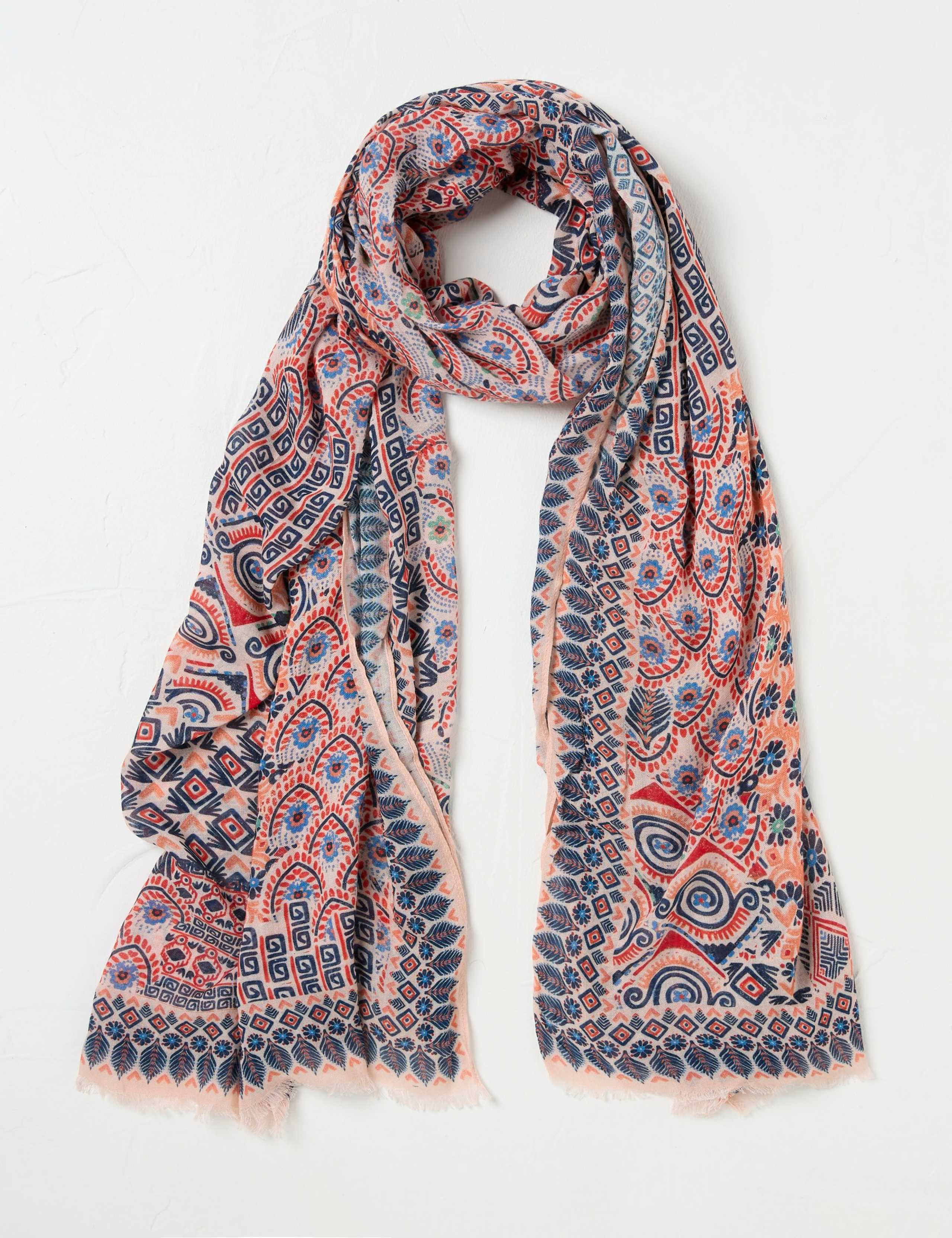 Printed Patchwork Square Scarf