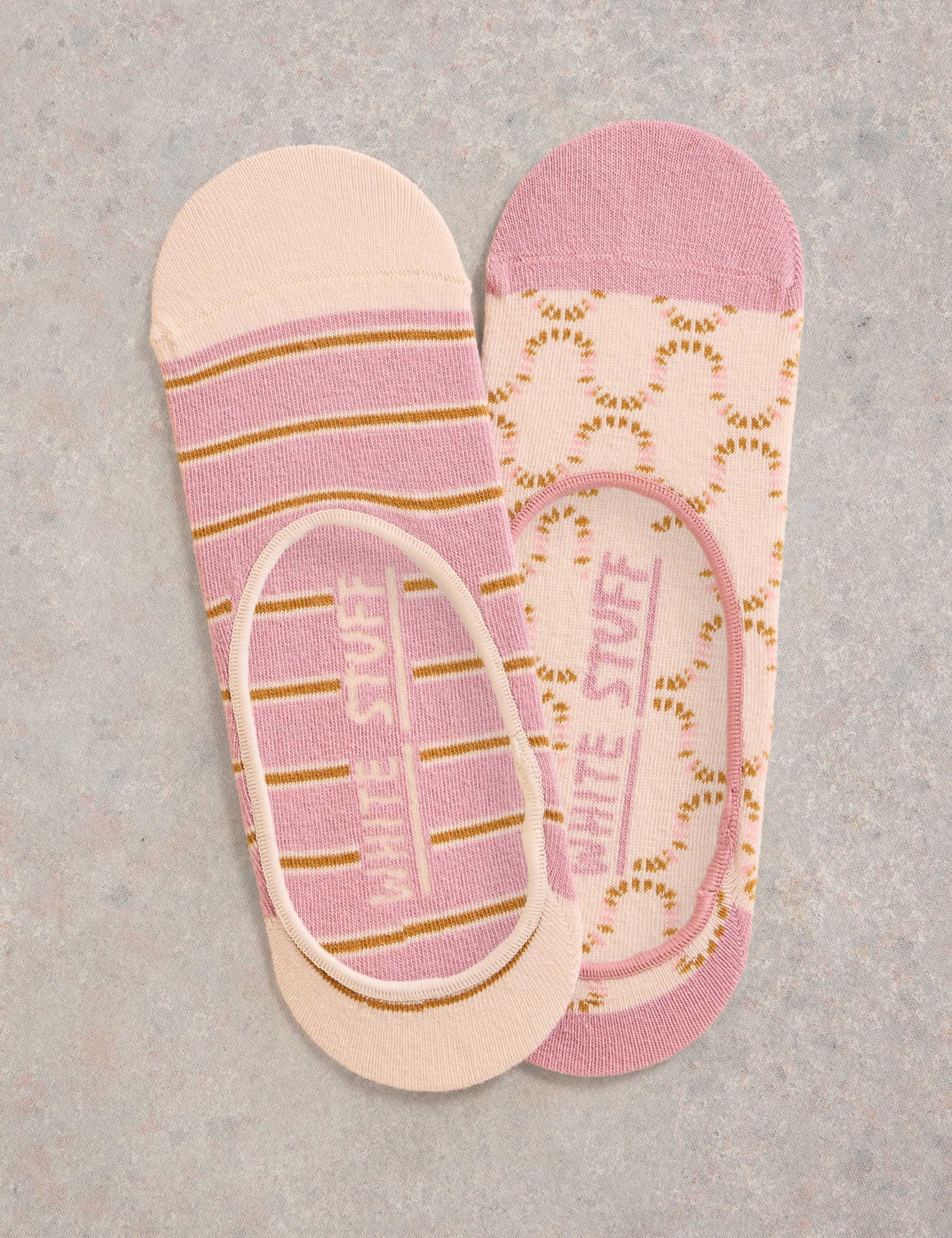 2pk Cotton Rich Patterned Footsies