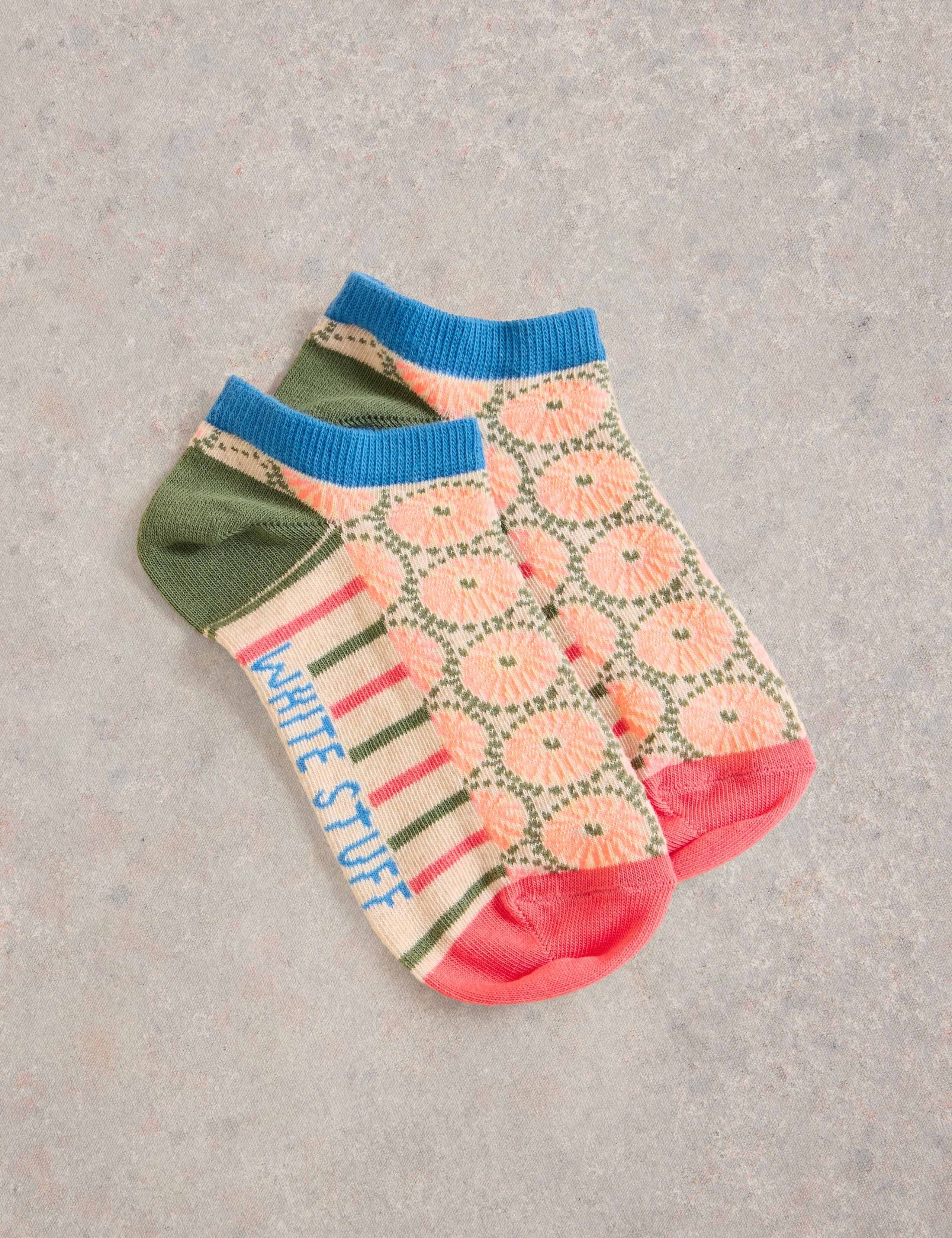 Cotton Rich Patterned Trainer Socks