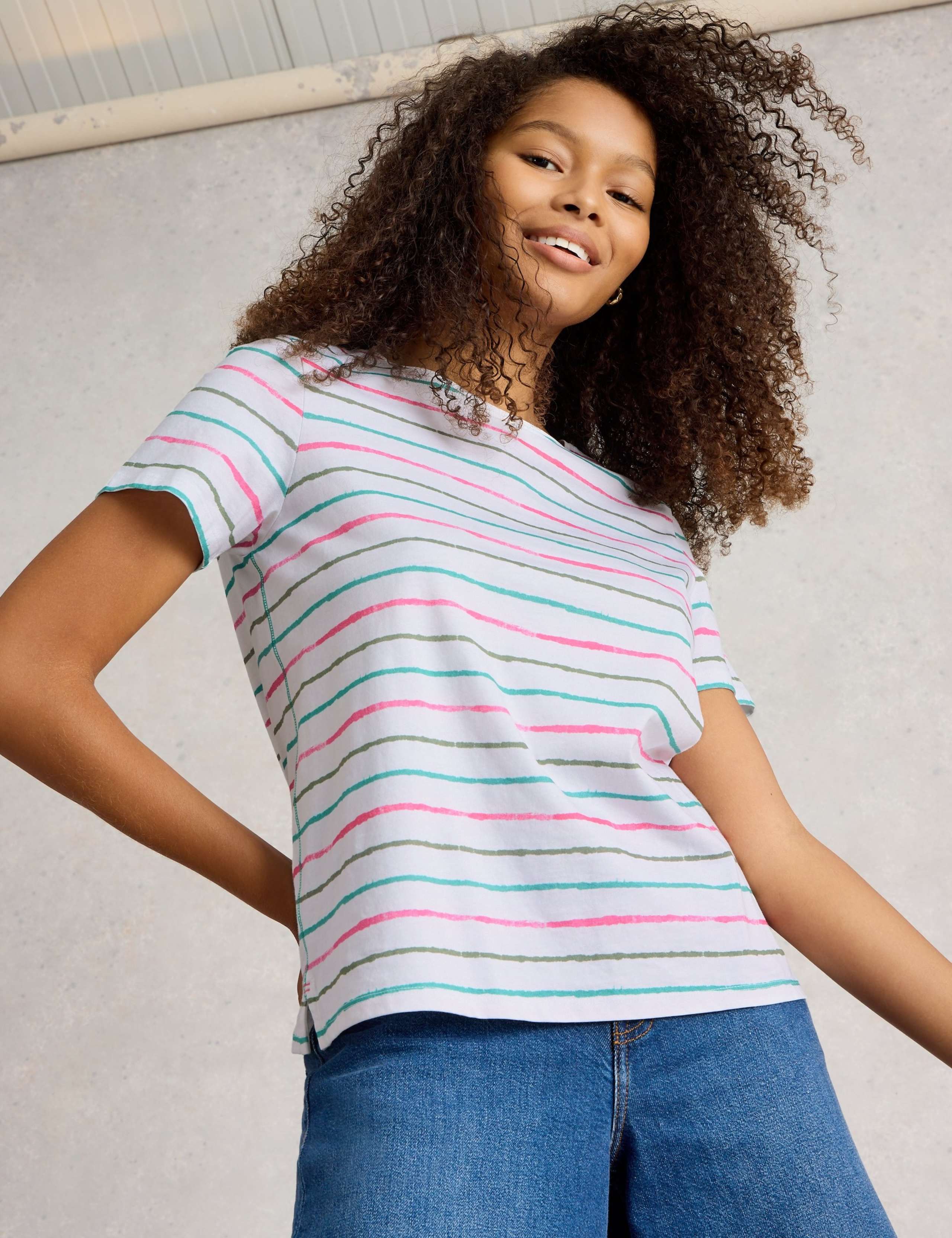 Pure Cotton Striped T-Shirt