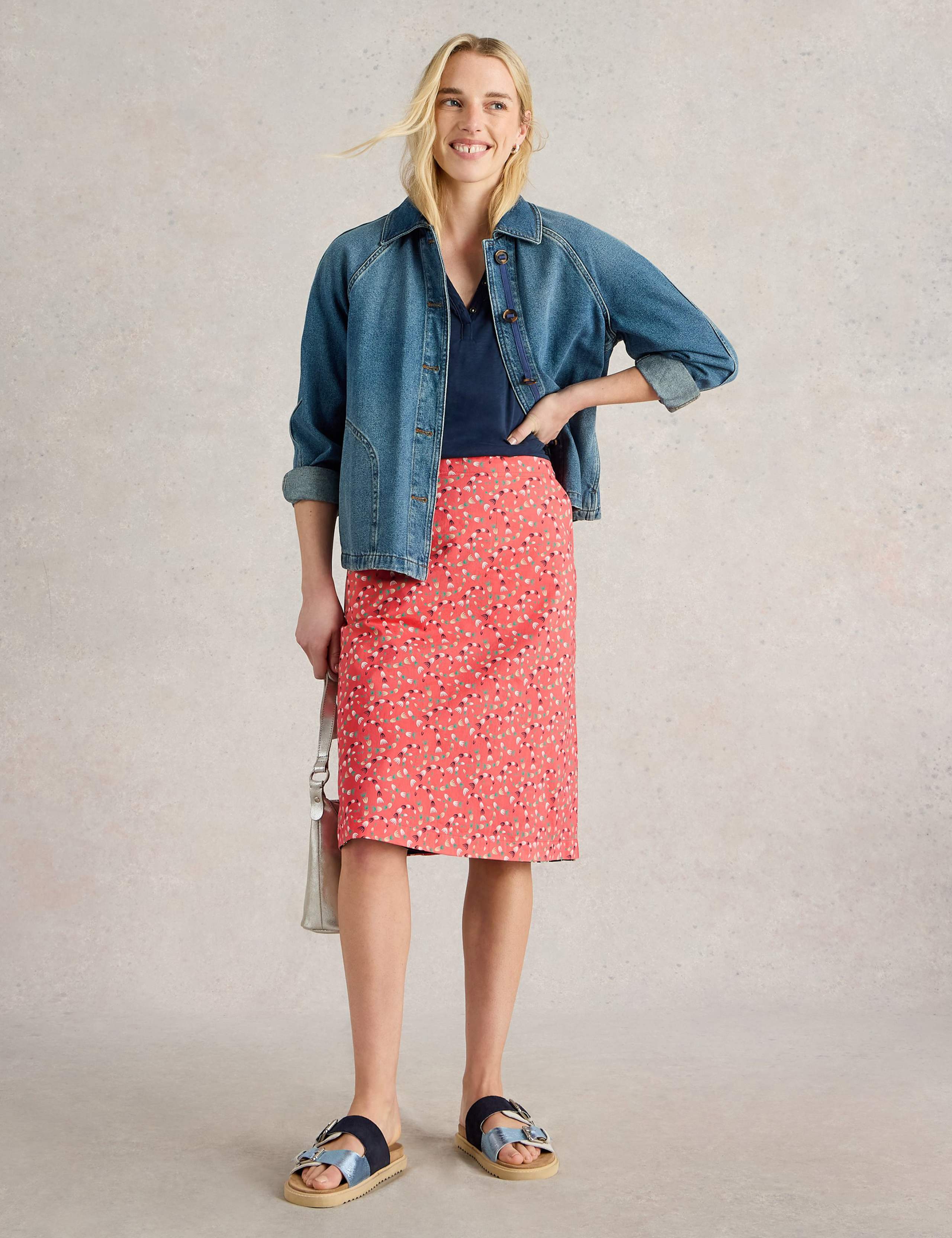 Pure Cotton Printed Reversible A-Line Skirt