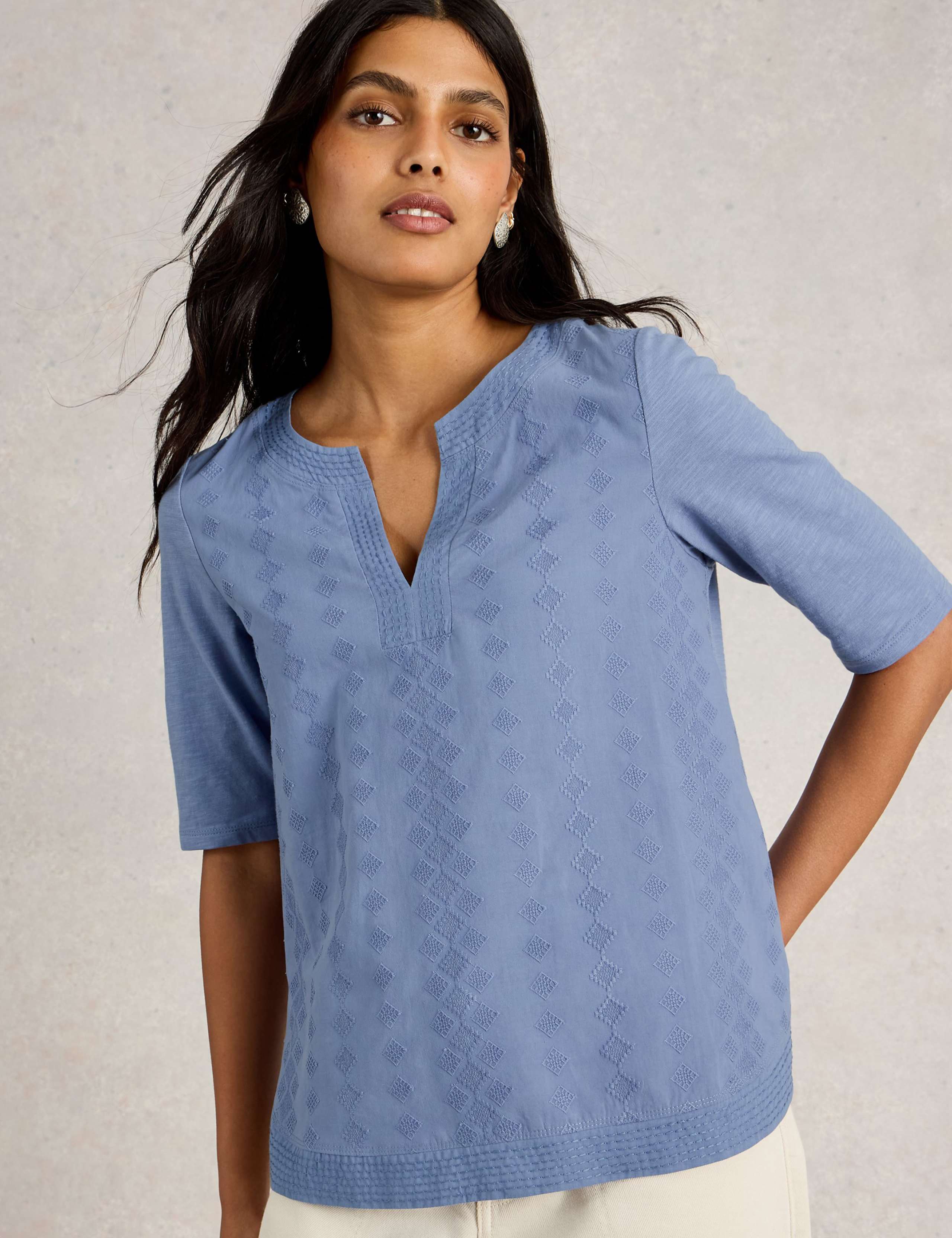 Pure Cotton Embroidered Top