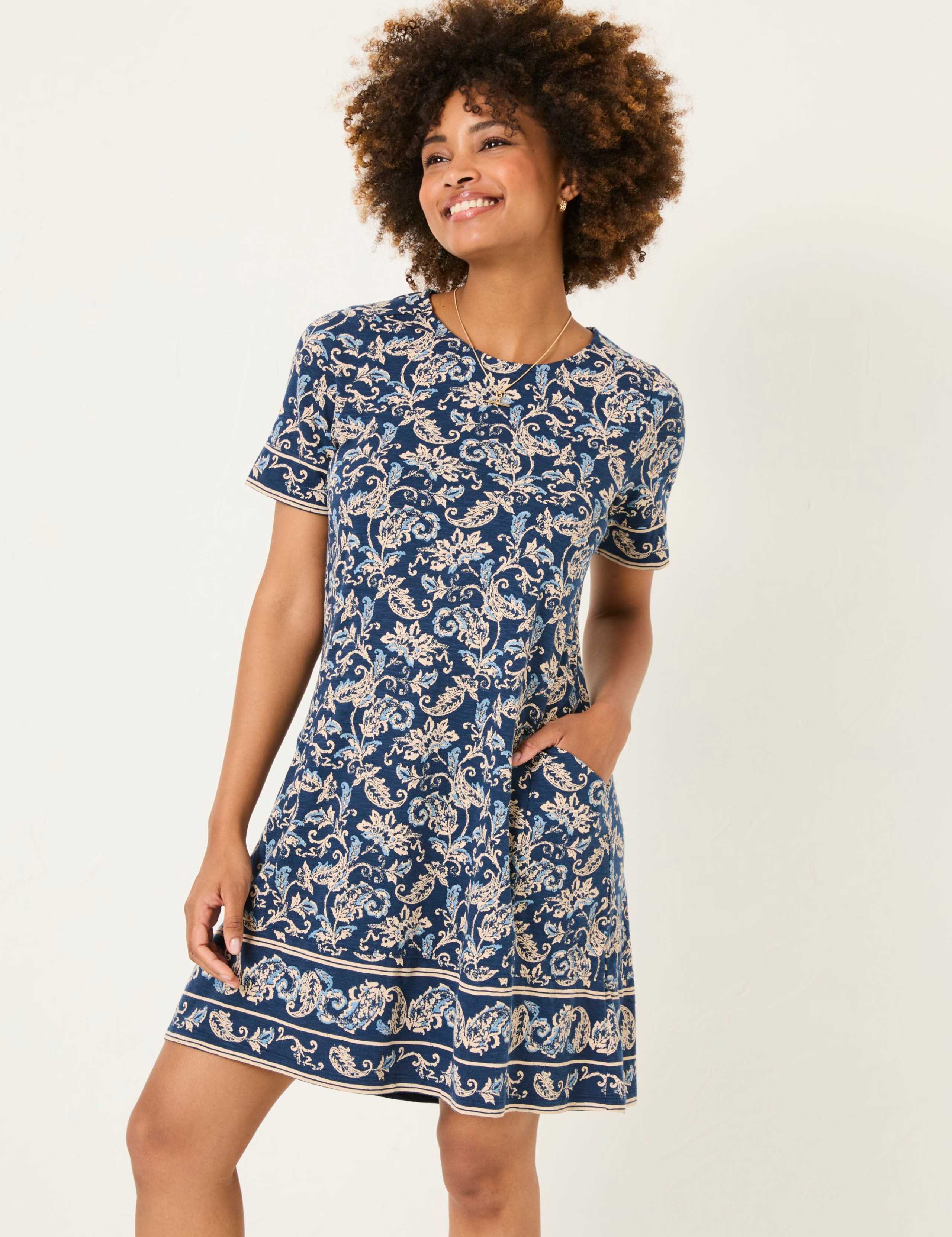 Cotton Rich Paisley Mini Skater Dress