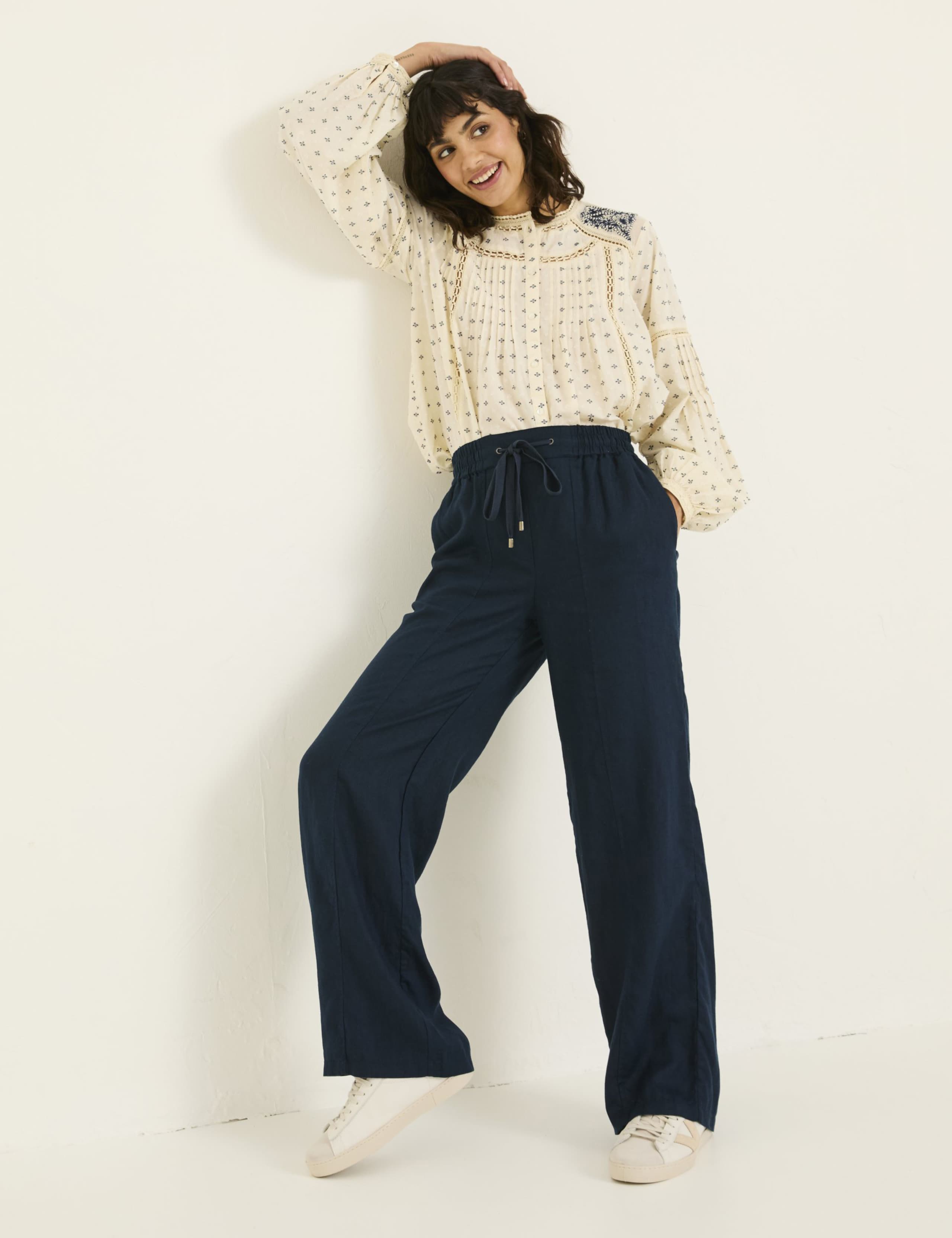 Iva Pure Linen Drawstring Trousers