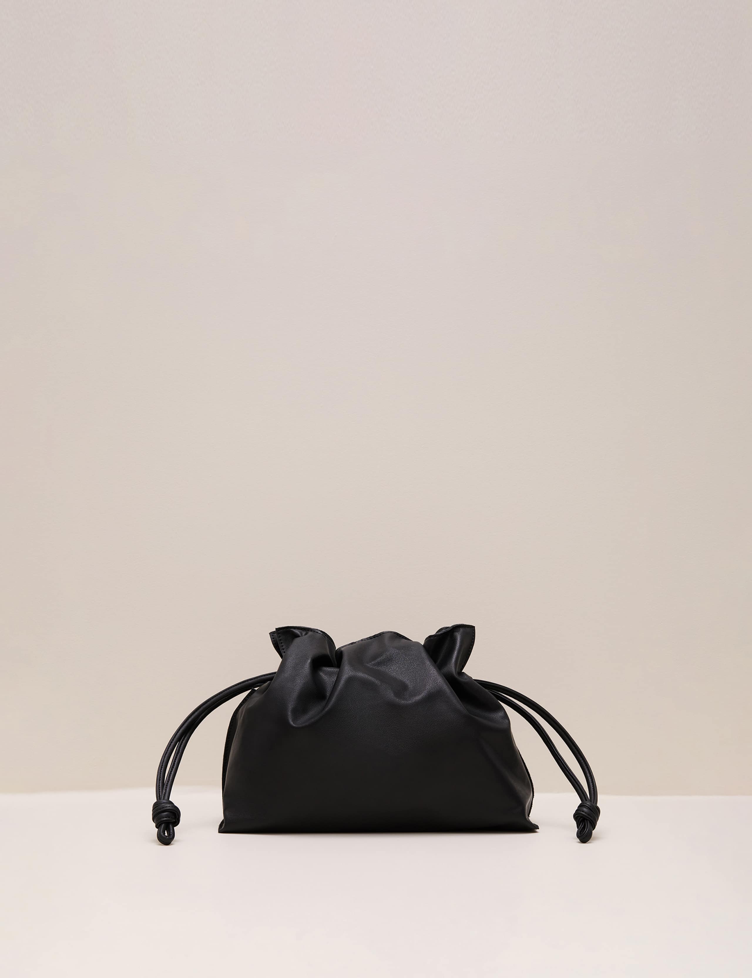 Leather-Blend Drawstring Bag