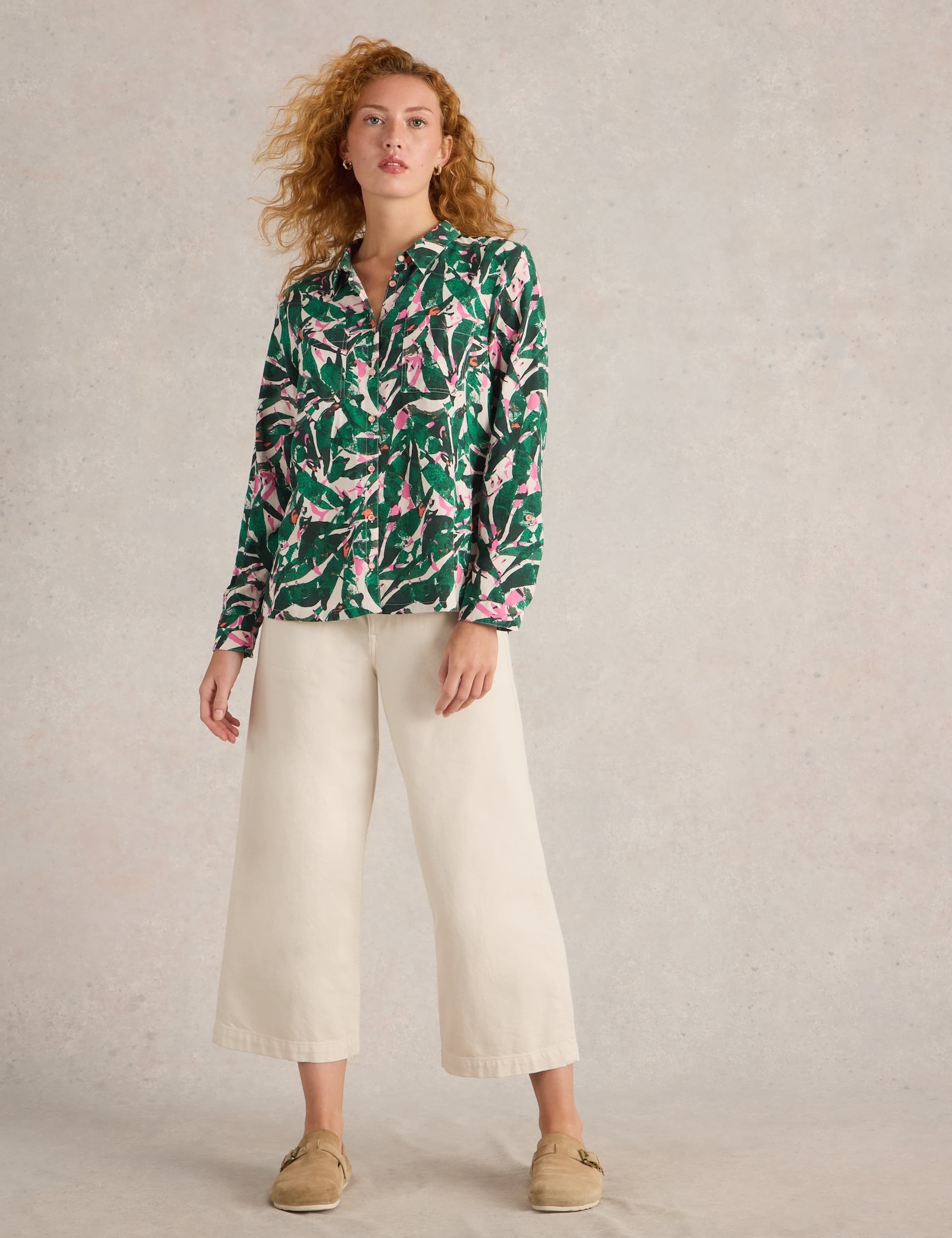 Pure Cotton Printed Button Through Shirt