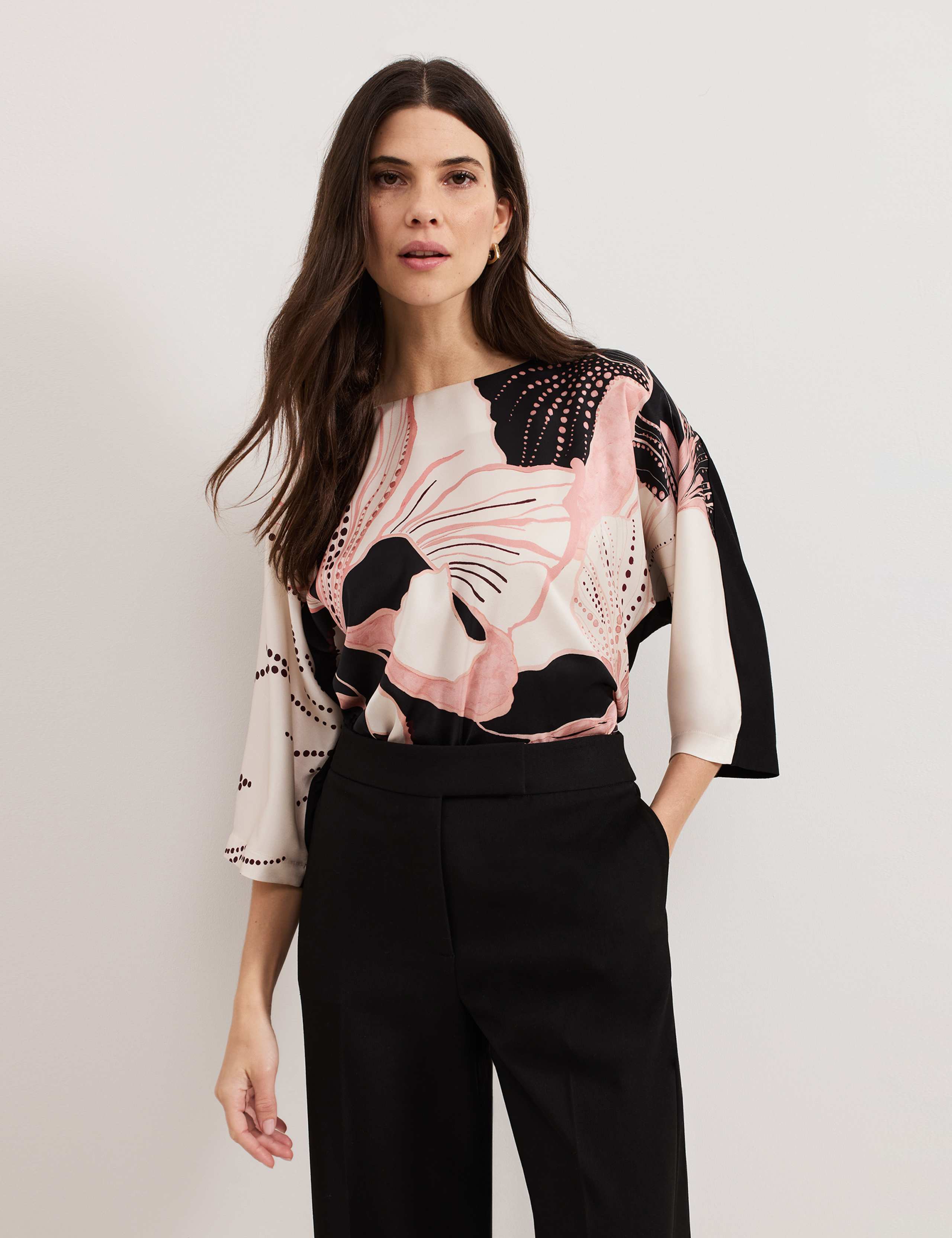 Floral Slash Neck Top