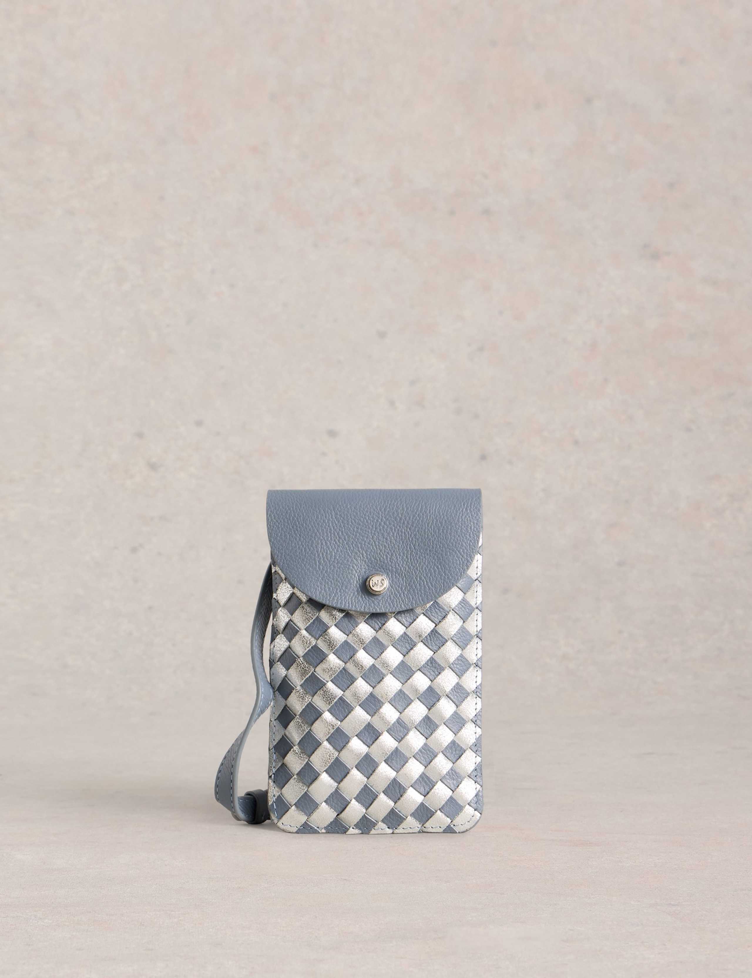 Leather Weave Cross Body Phone Bag