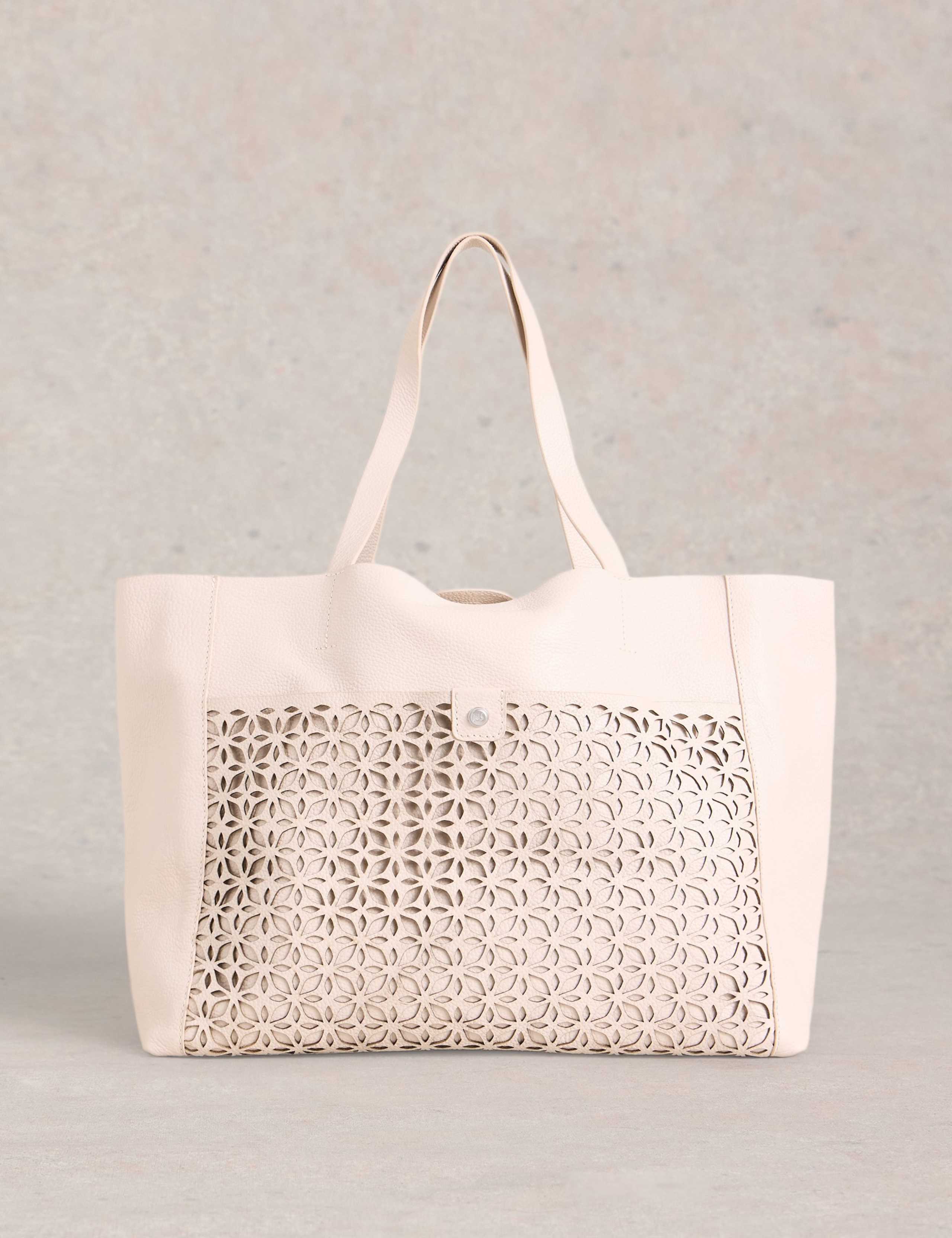 Leather Laser Cut Tote Bag