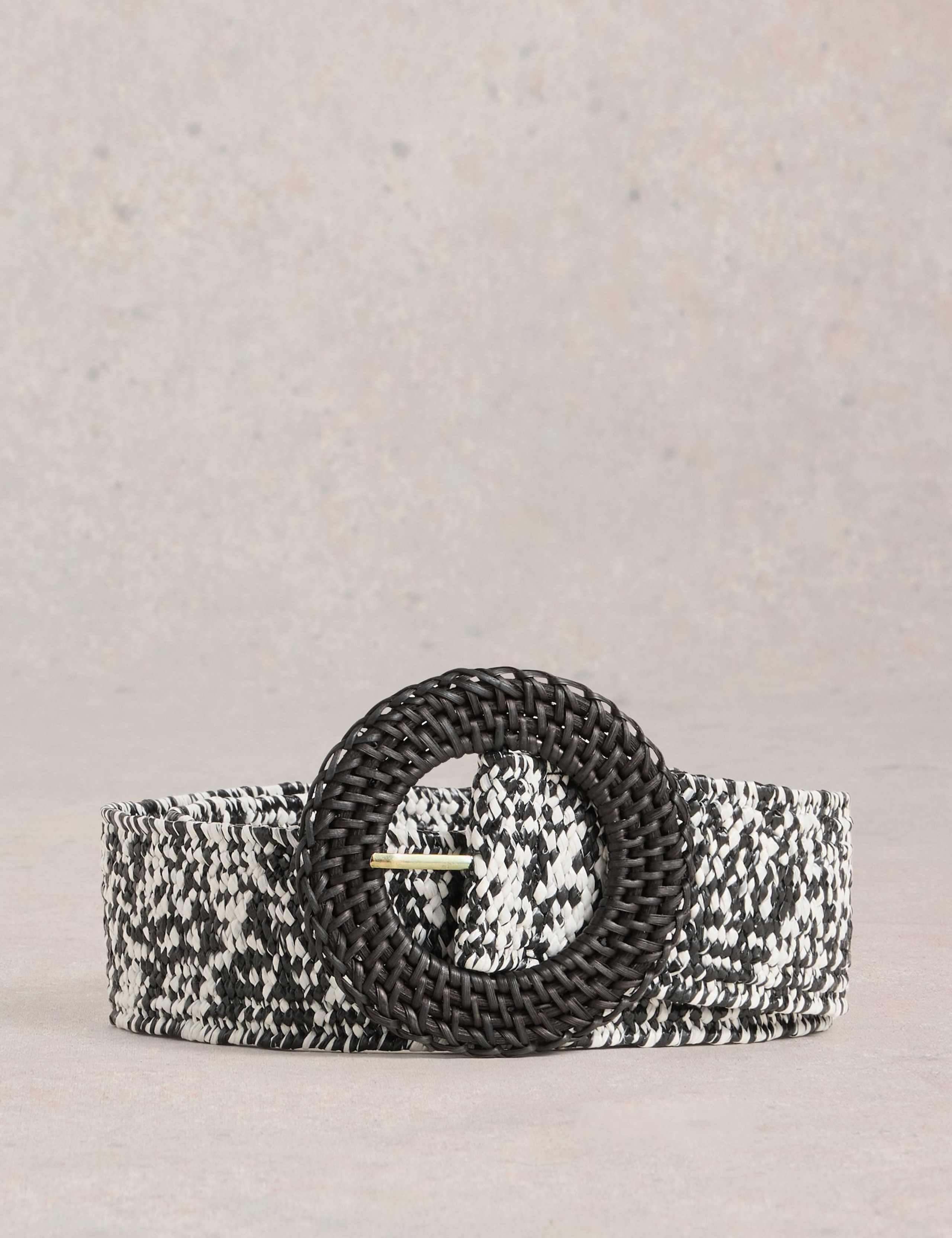Raffia Feature Buckle Jeans Belt