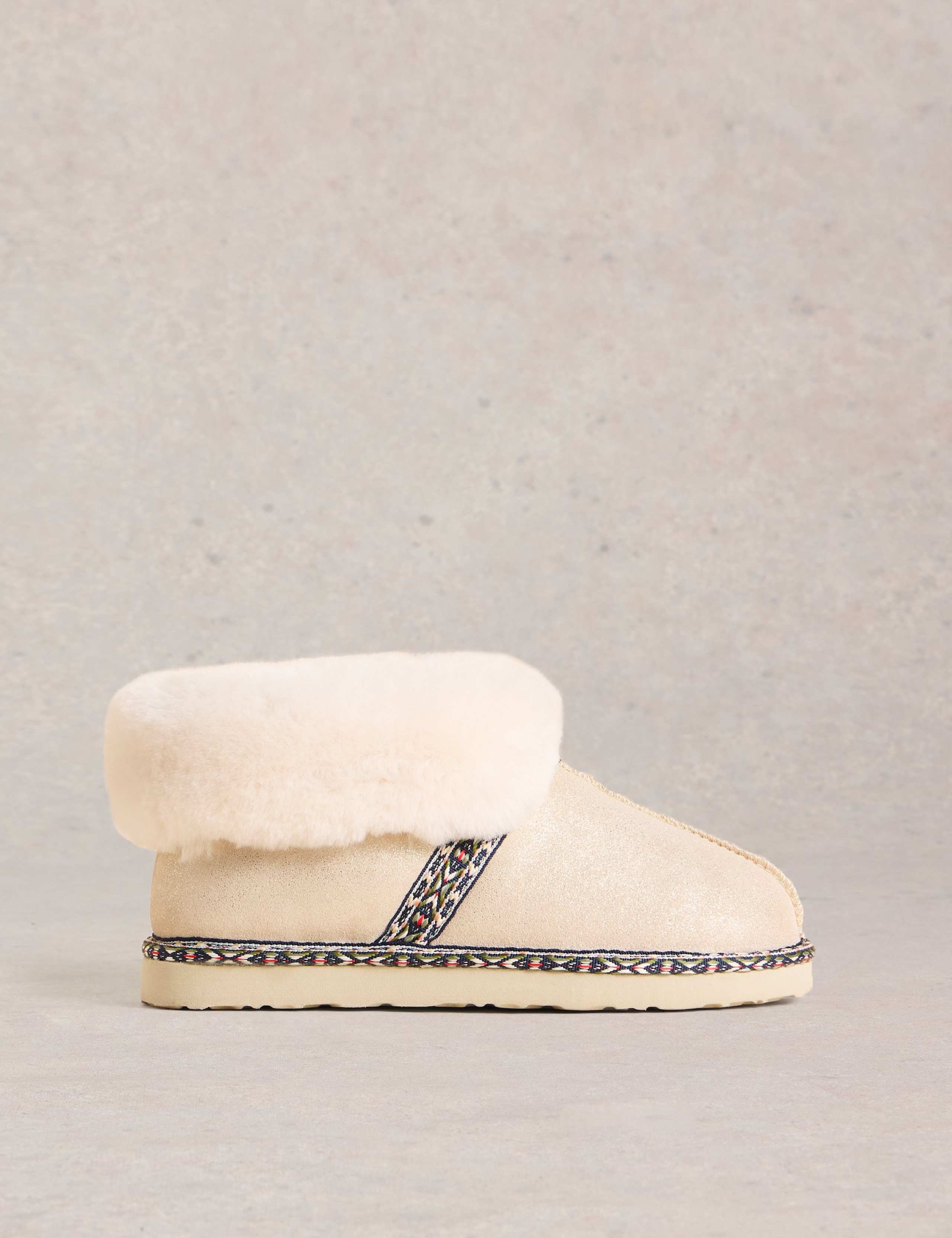 Suede Shearling Slipper Boots