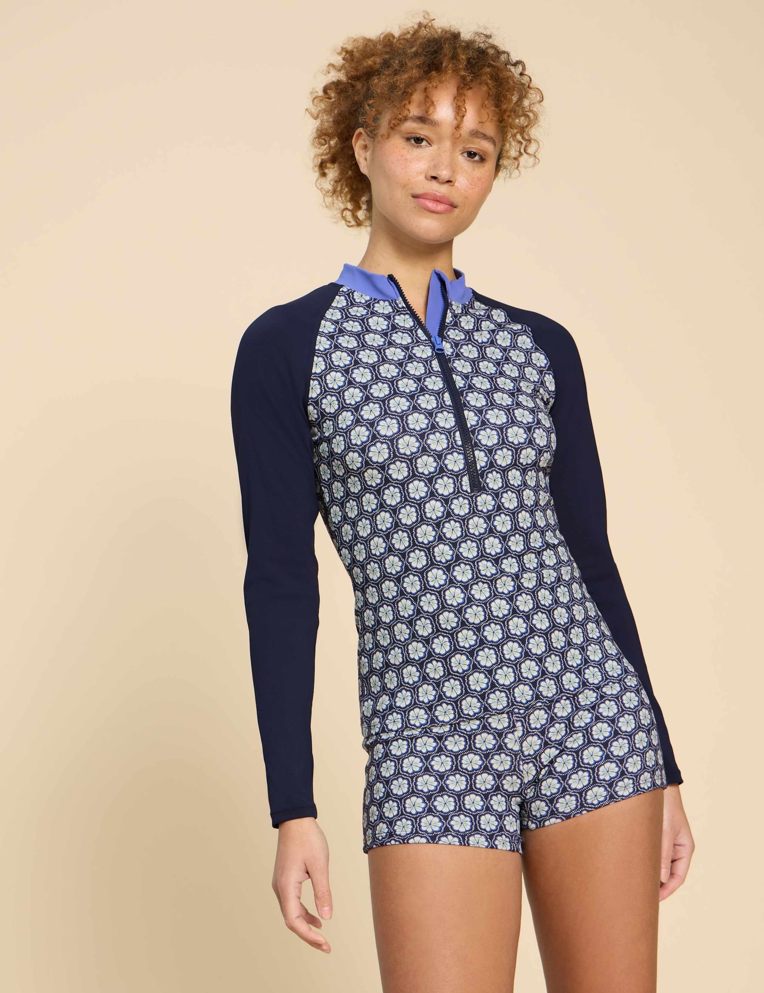 Floral Zip Up Rash Vest