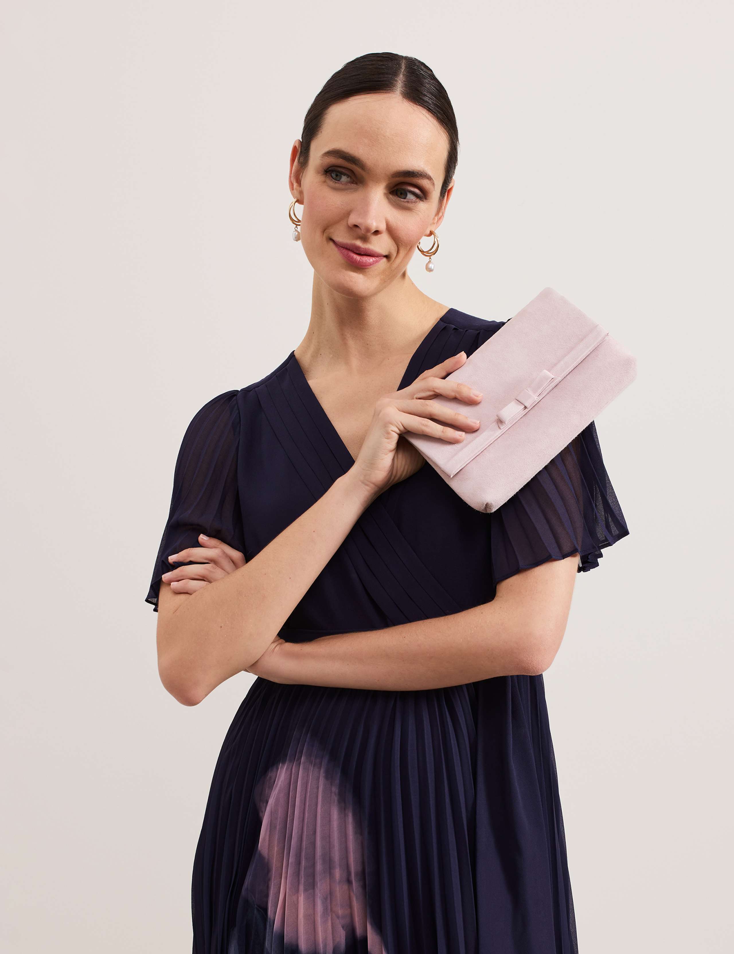 Suede Clutch Bag