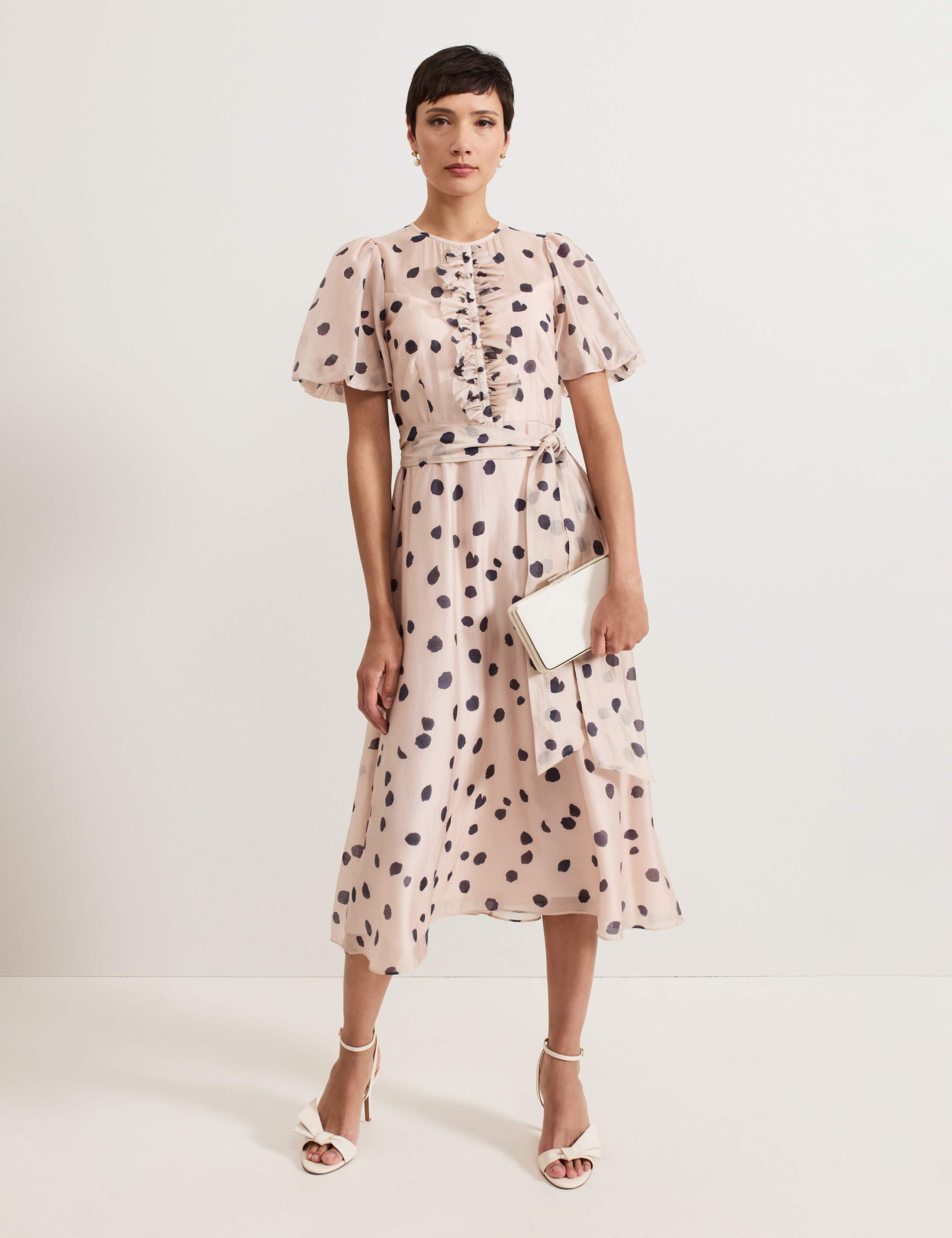 Modal Rich Polka Dot Midi Skater Dress