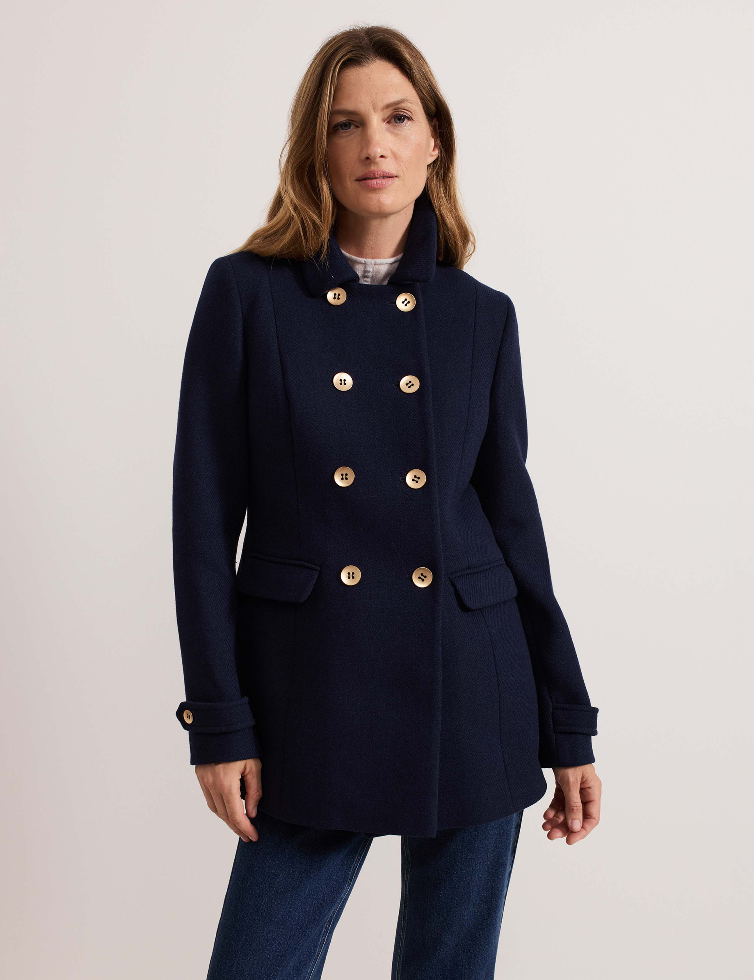 Wool Rich Double Breasted Peacoat
