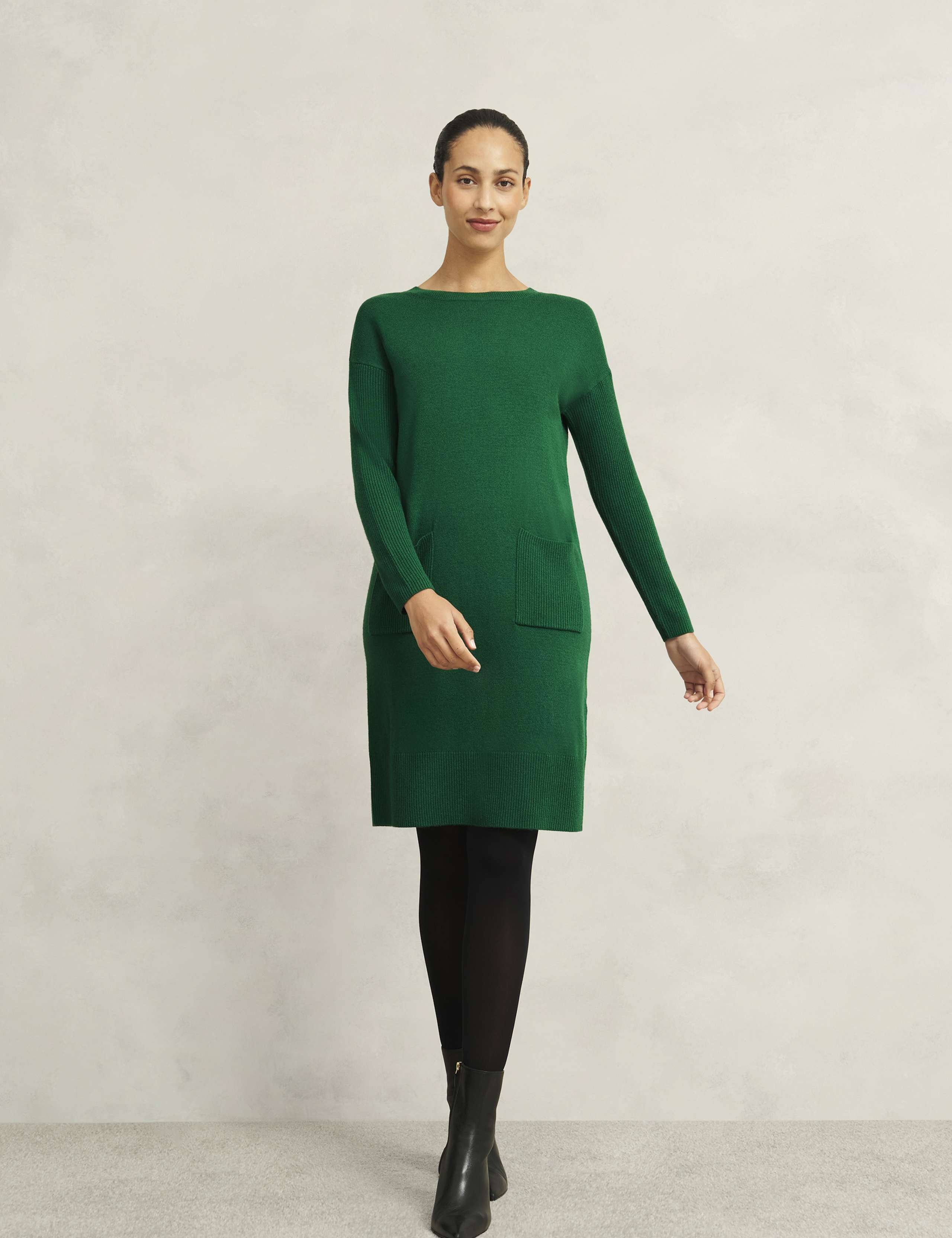 Merino Wool Blend Knitted Shift Dress