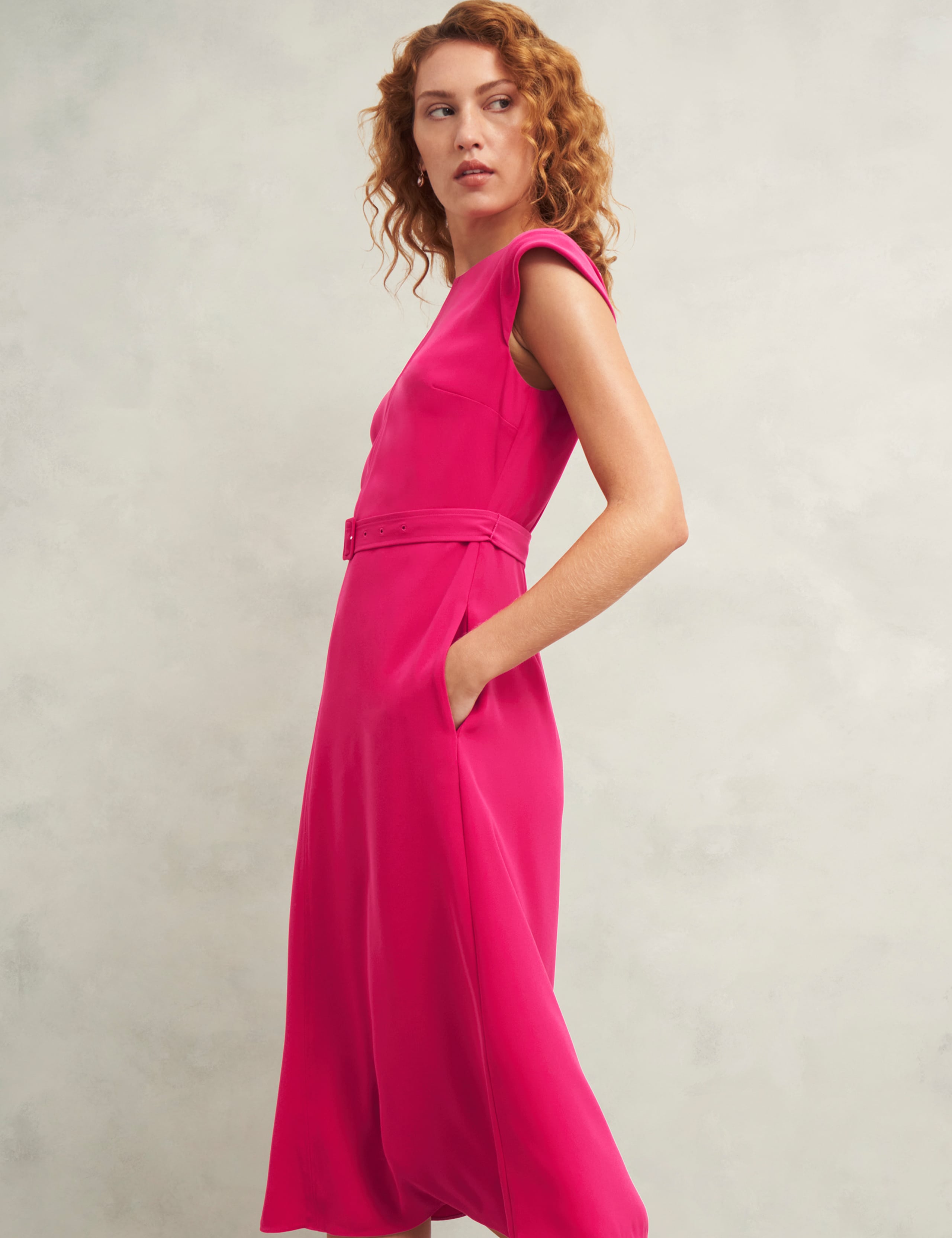 Belted Midi Skater Dress