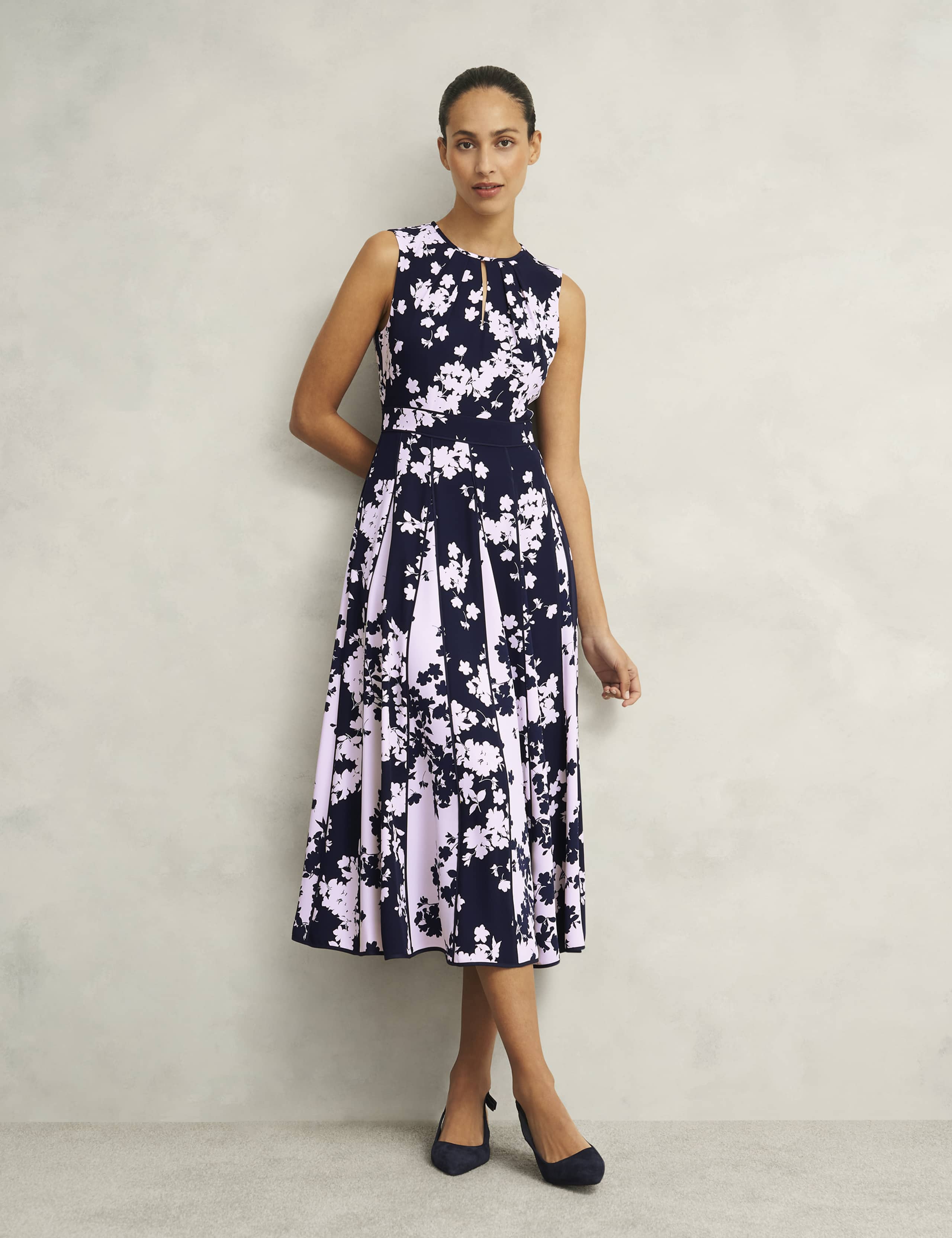 Angelica Floral Knee Length Skater Dress