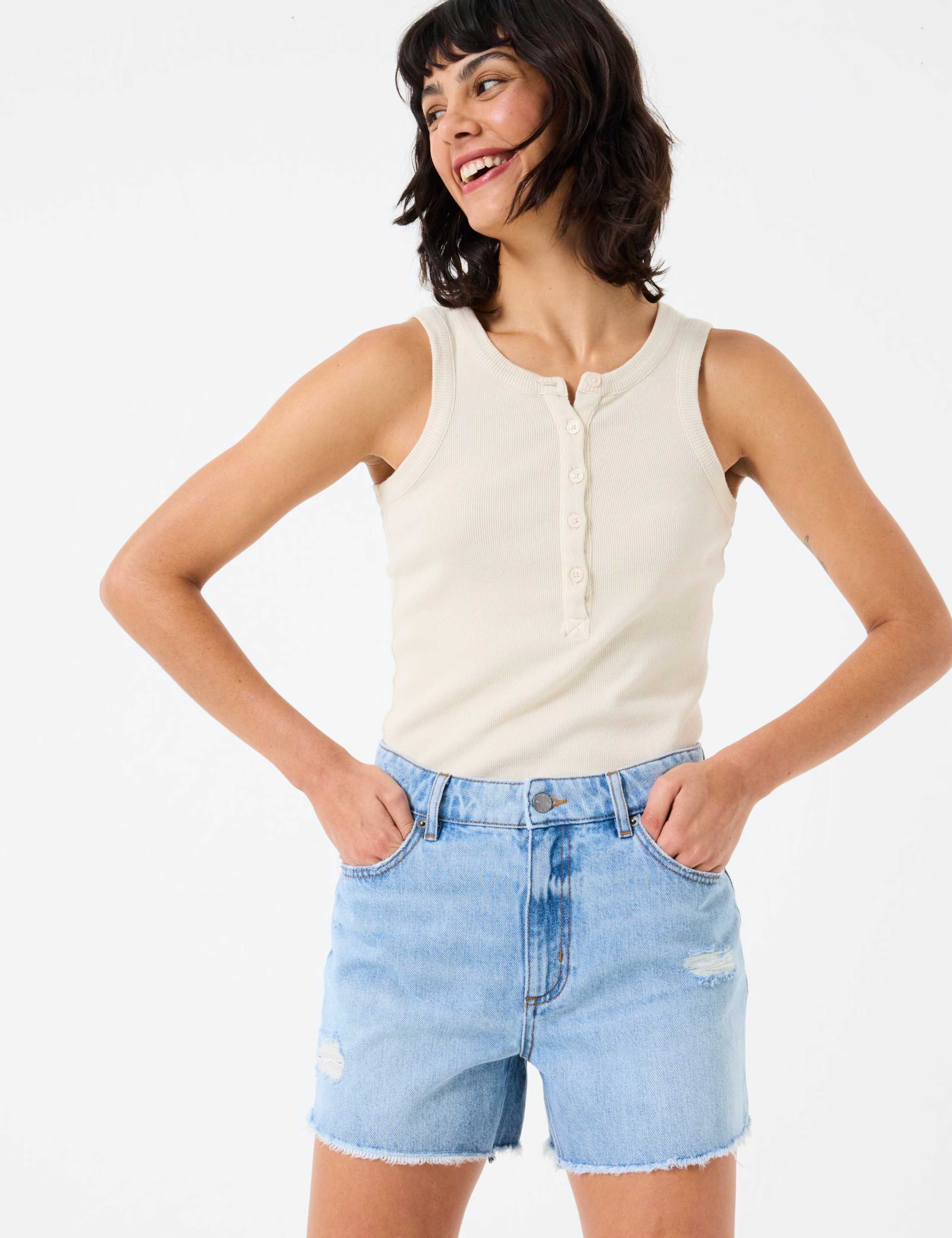 Cotton Rich Textured Ribbed Vest