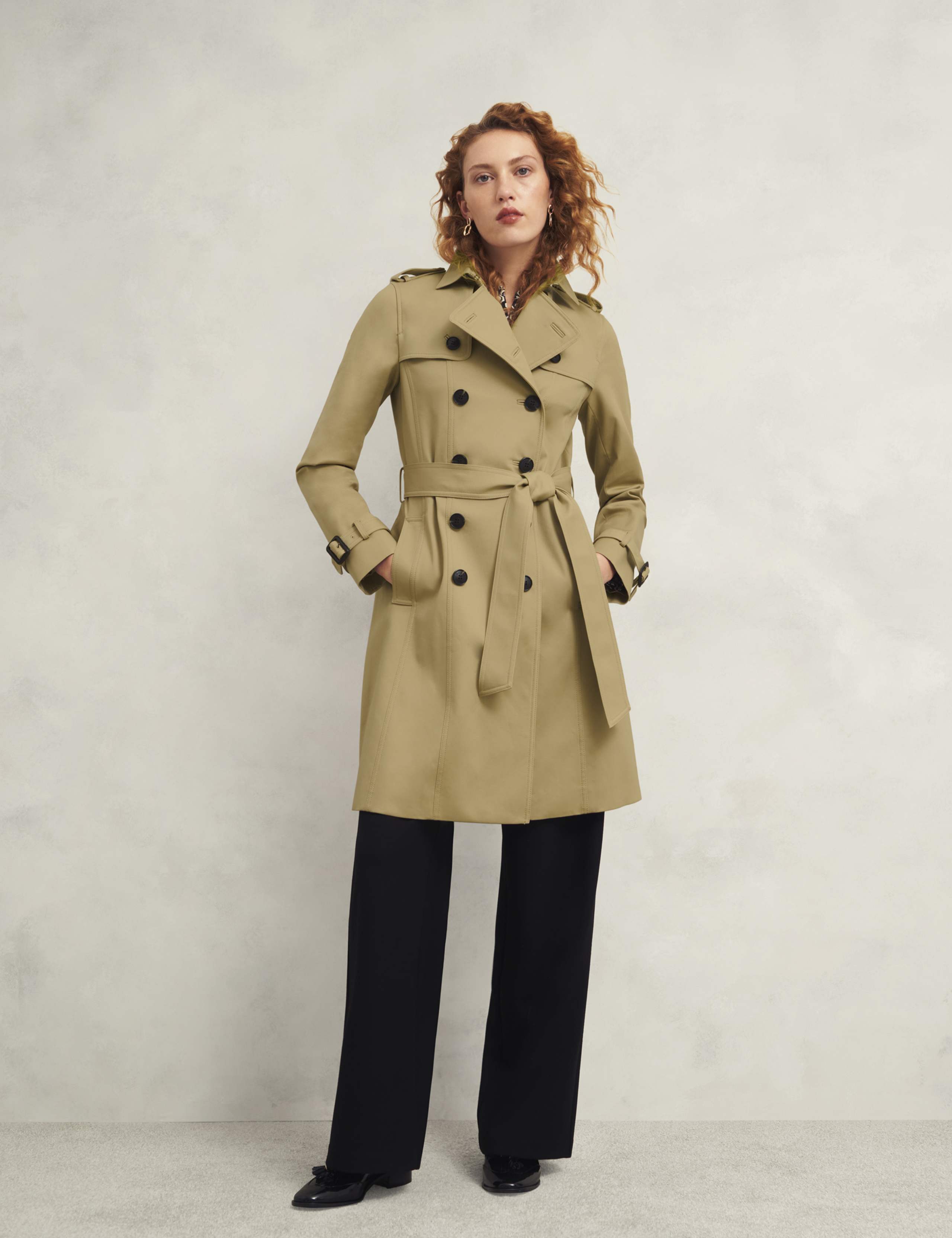 Cotton Rich Belted Longline Trench Coat