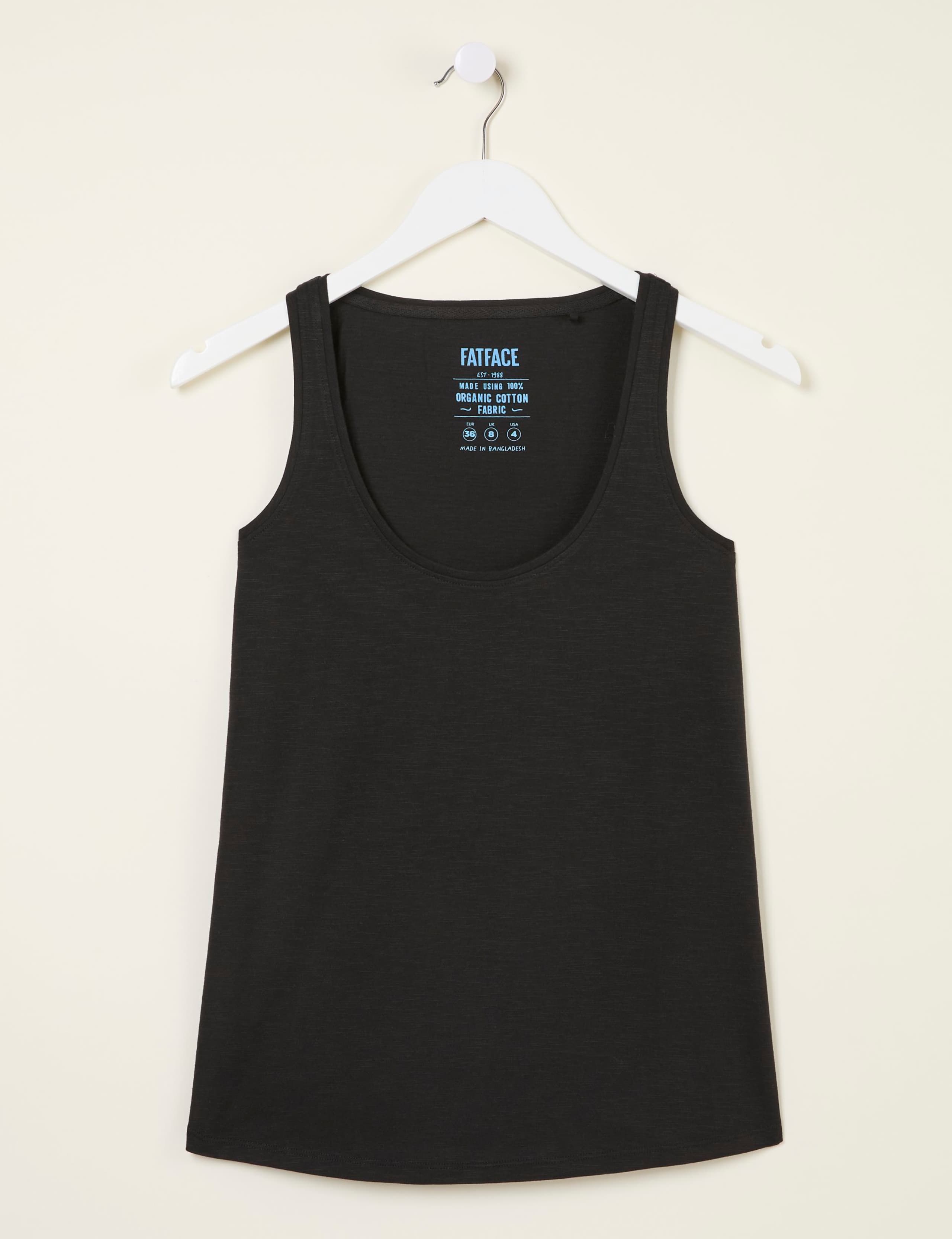 Pure Cotton Ribbed Scoop Neck Vest