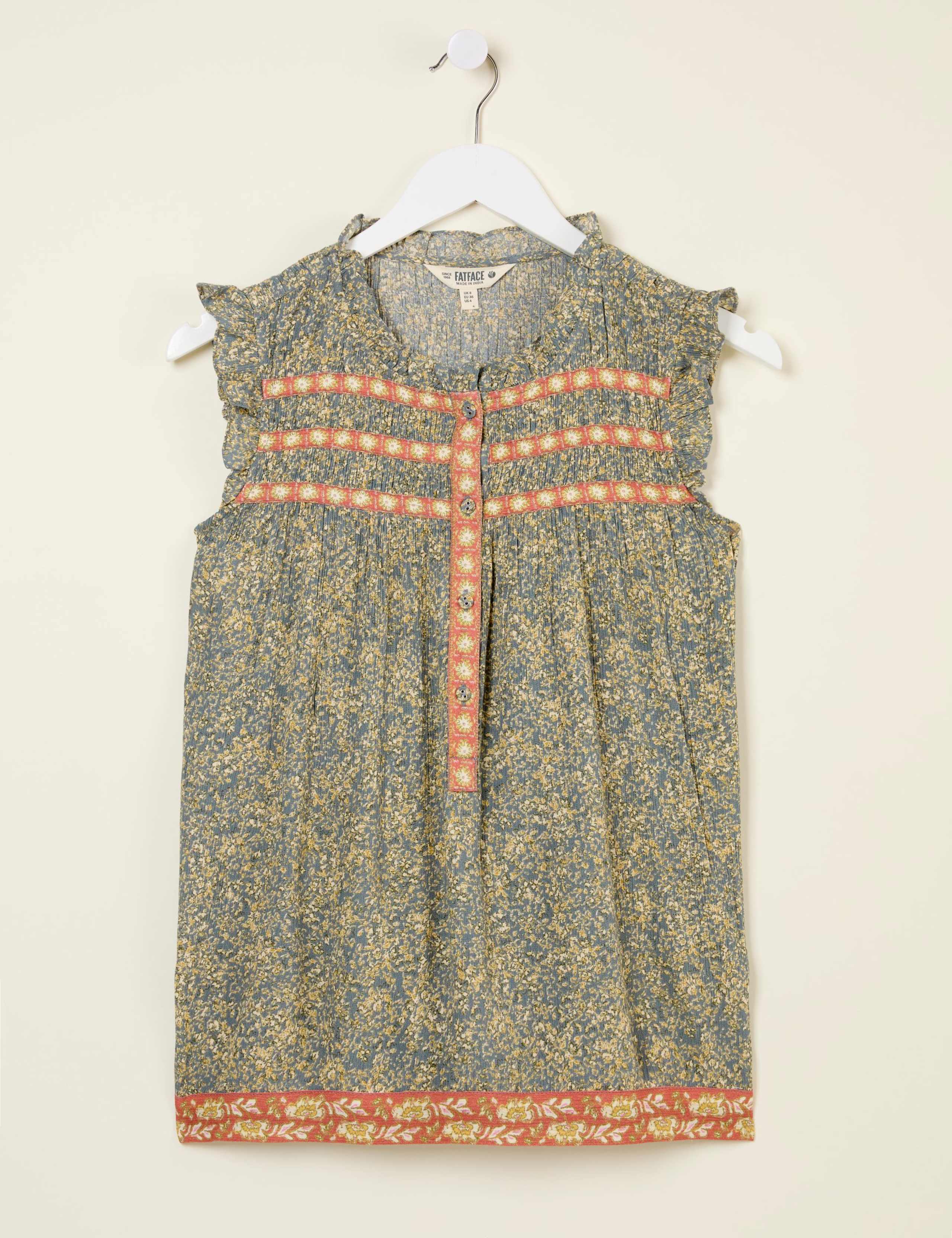 Ditsy Floral Frill Neck Blouse
