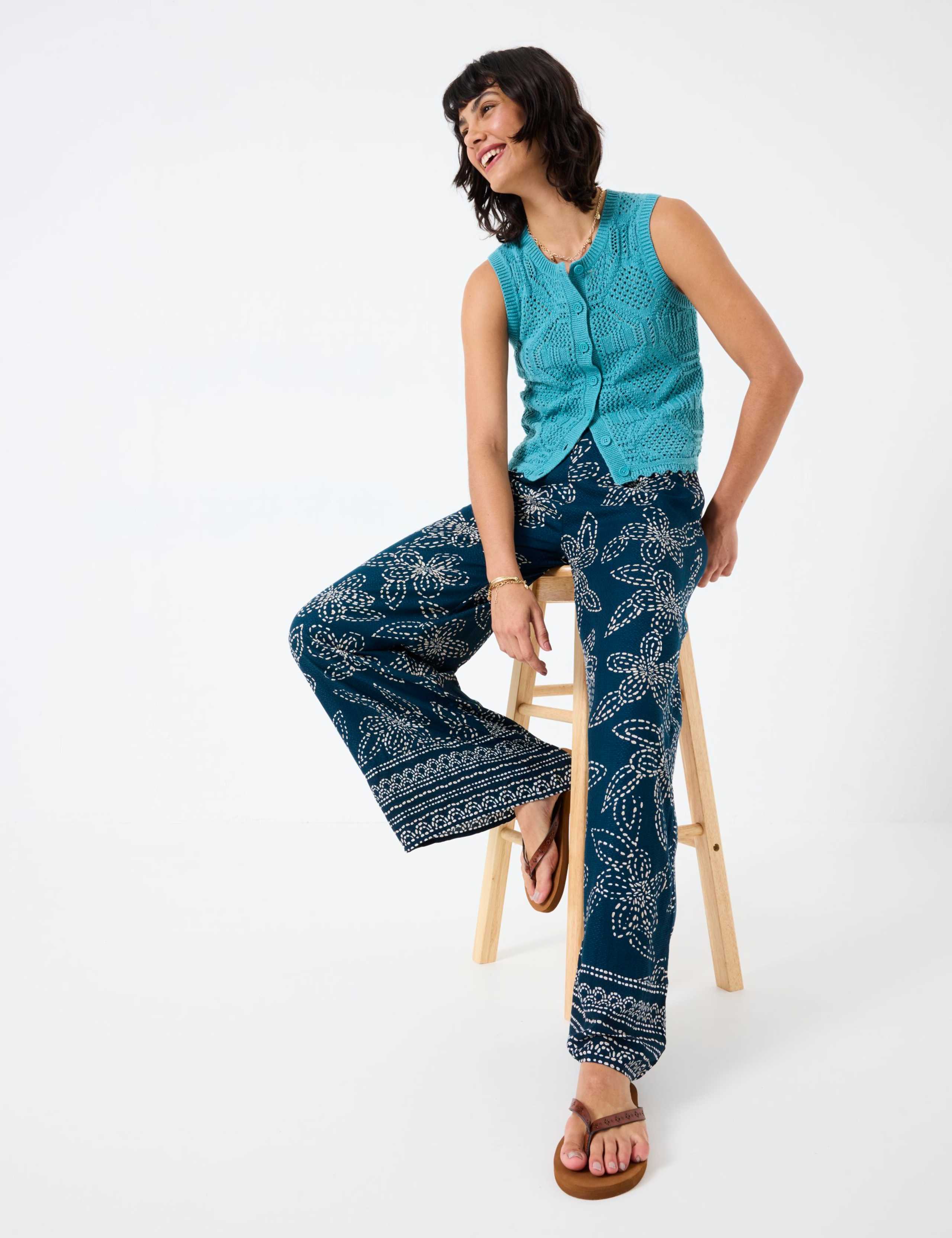 Floral Embroidered Trousers