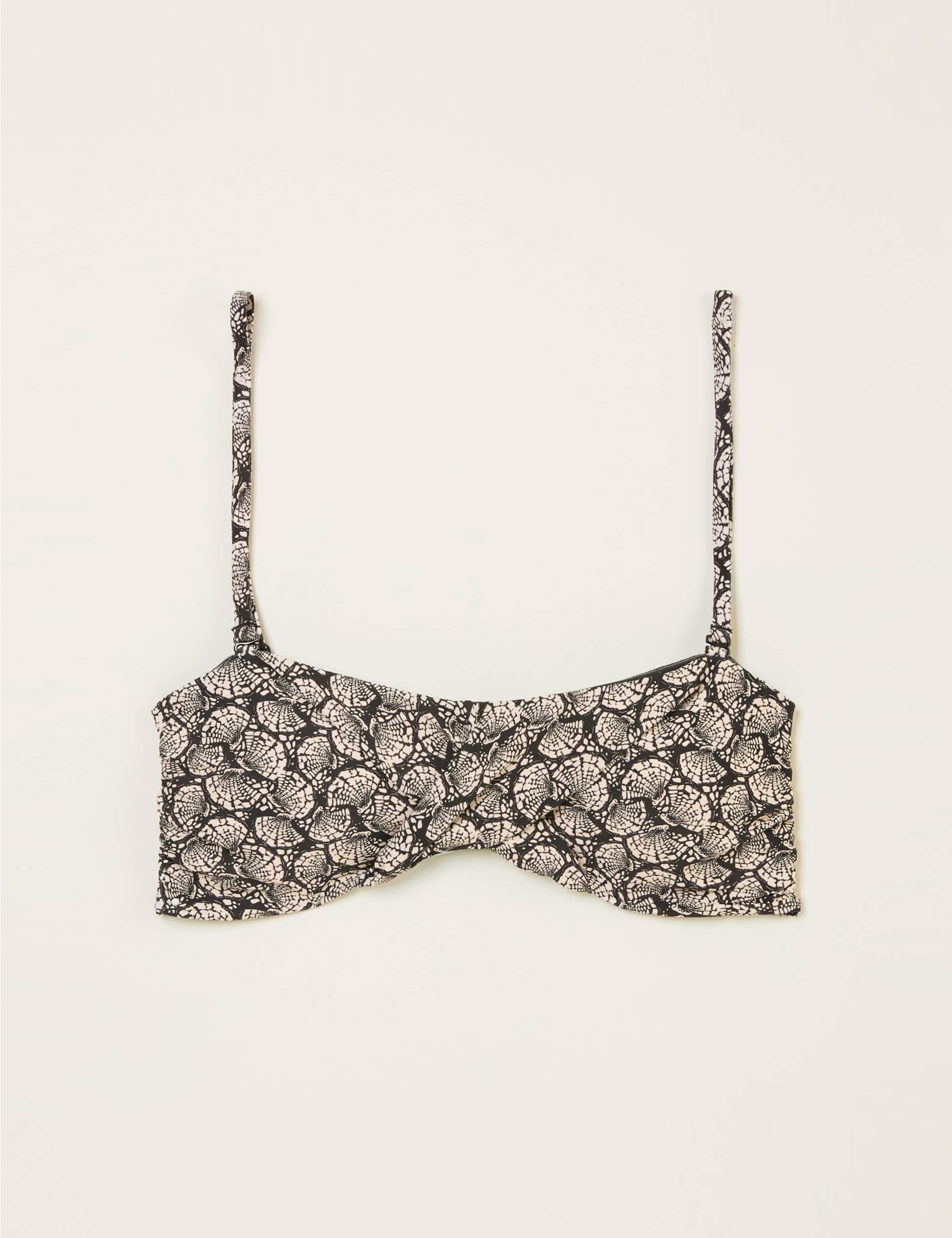 Shell Print Bandeau Bikini Top
