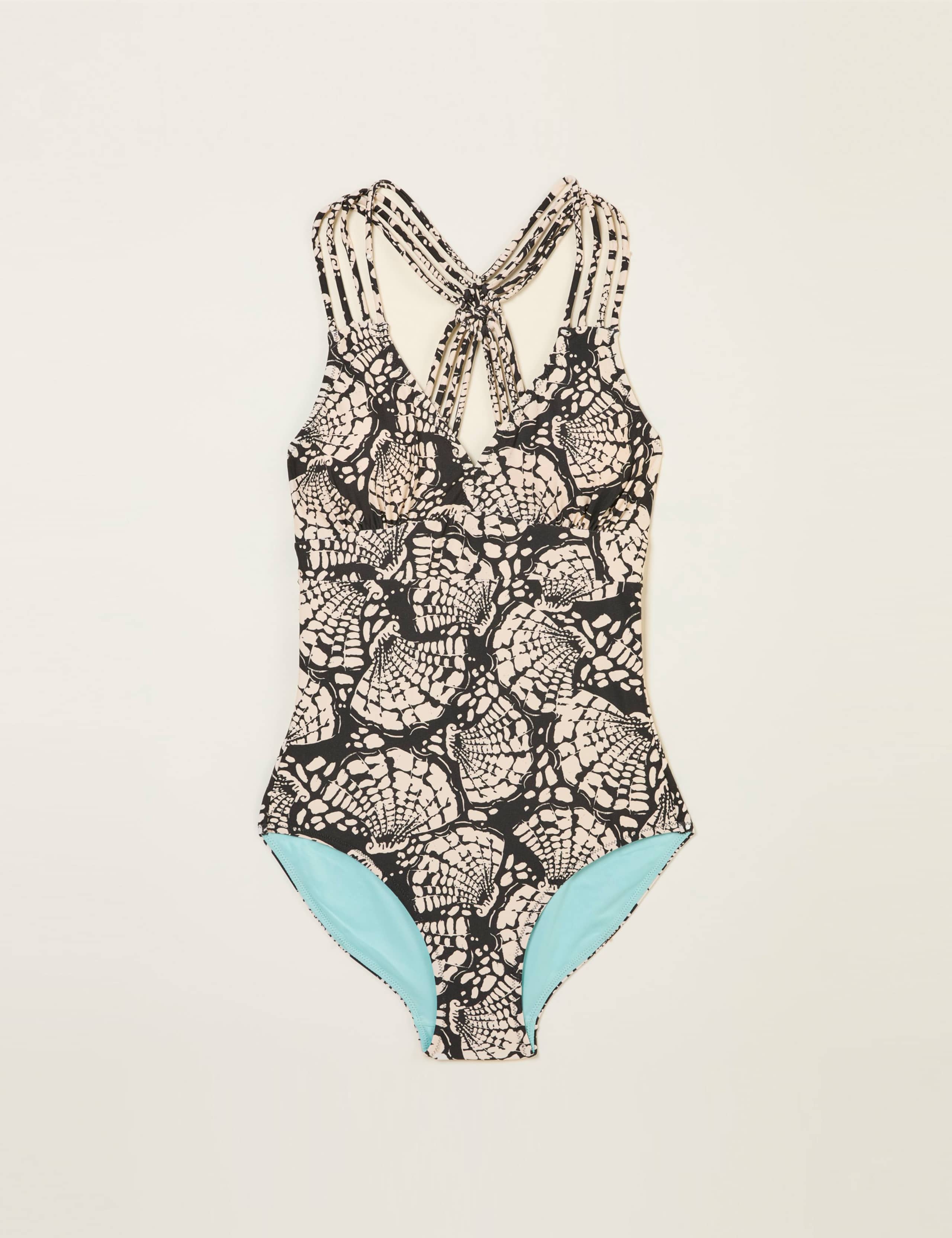 Shell Print Strap Detail Swimsuit