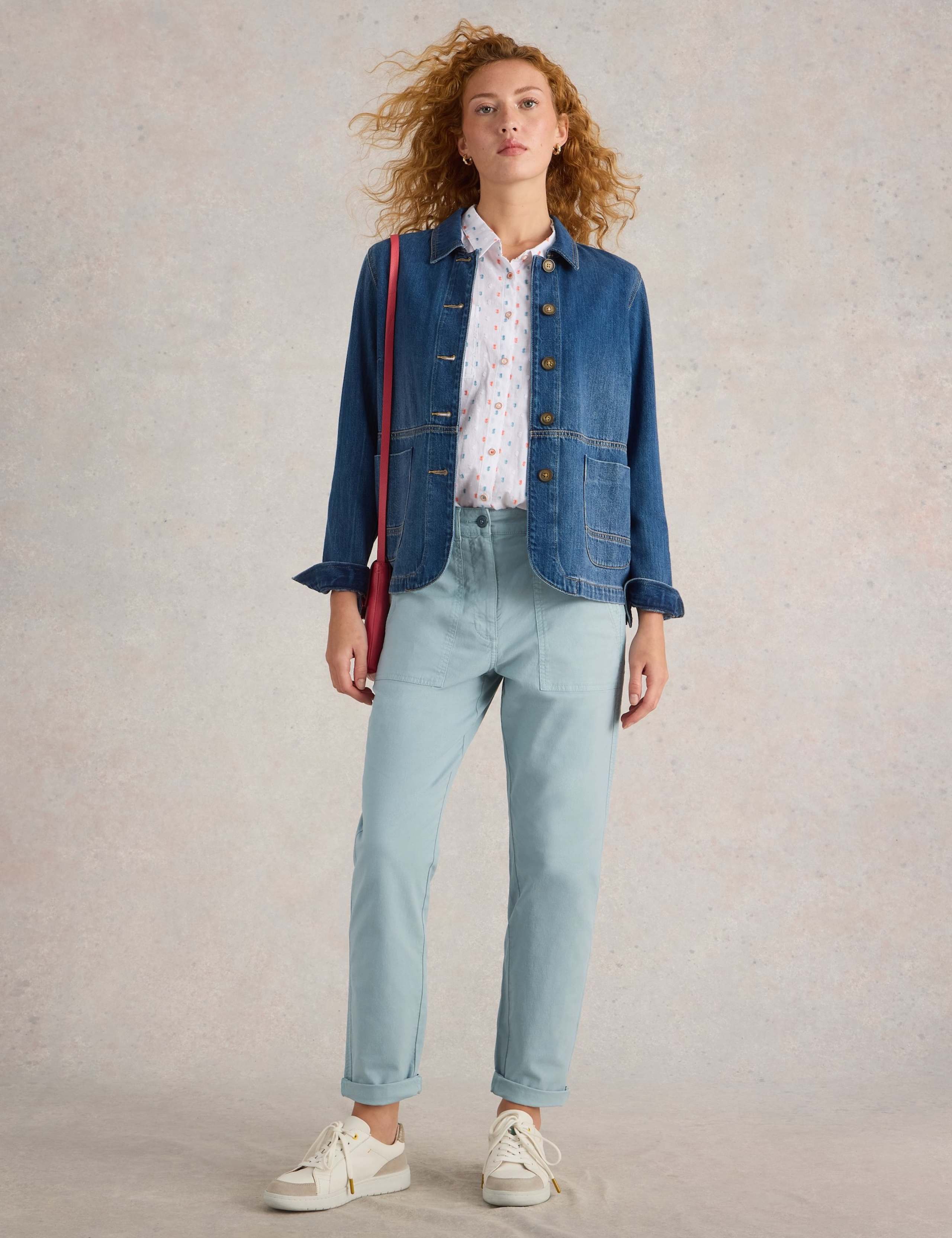 Cotton Rich Chinos With Linen