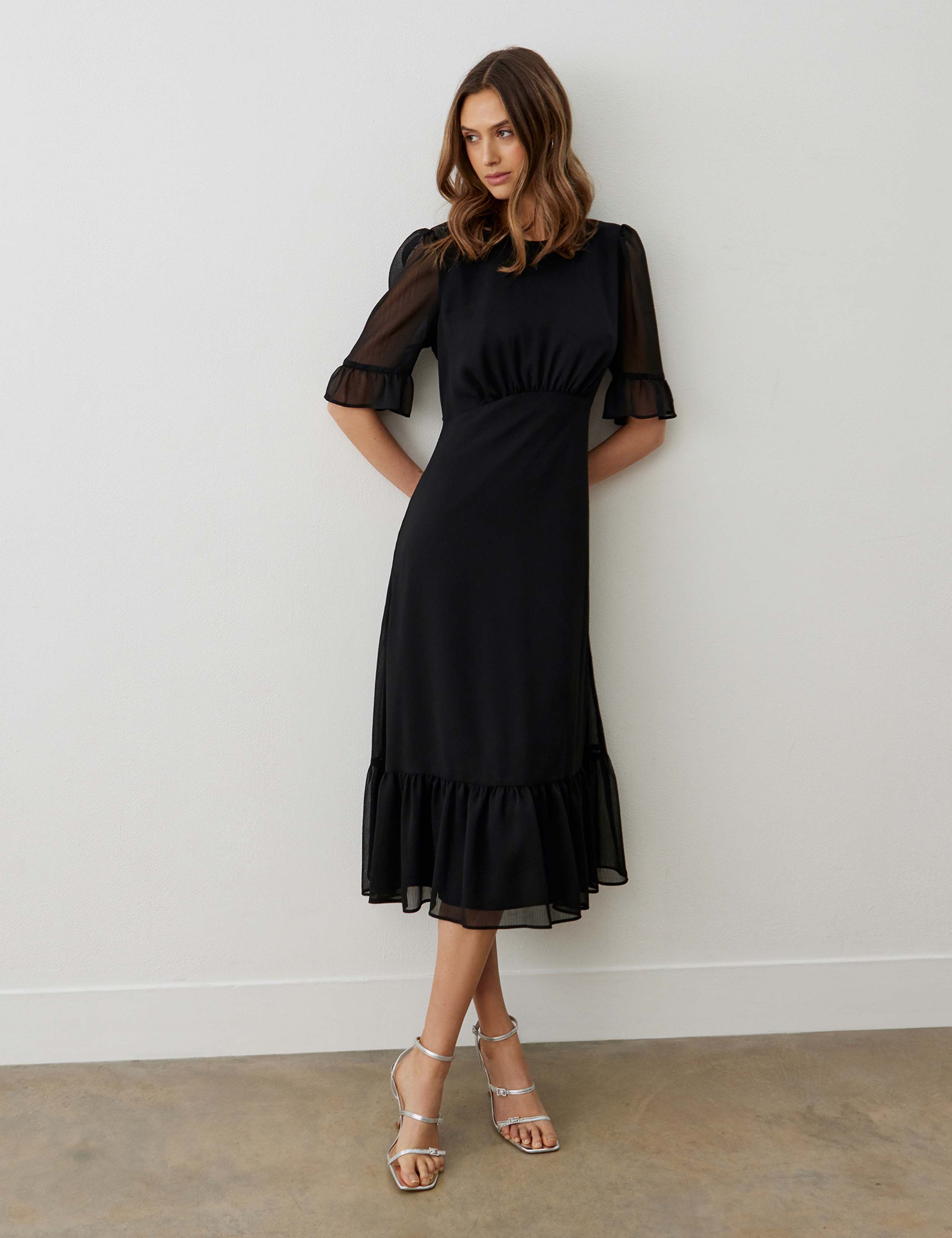 Round Neck Midi Tiered Dress