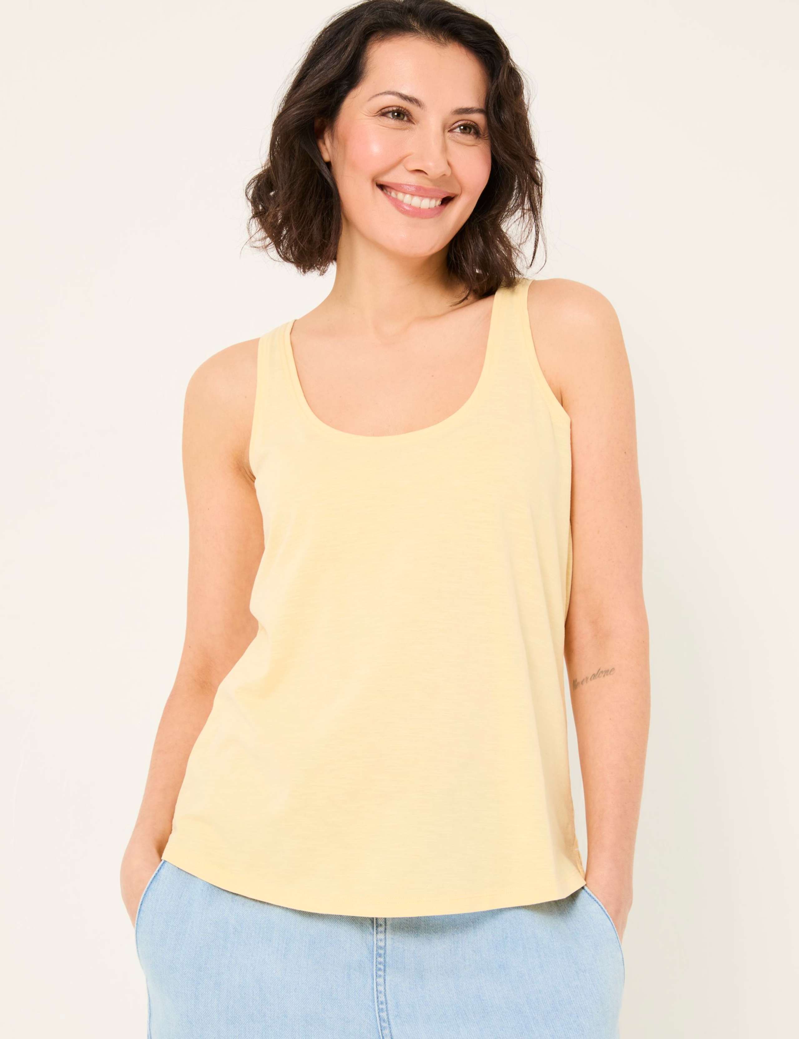 Pure Cotton Scoop Neck Vest